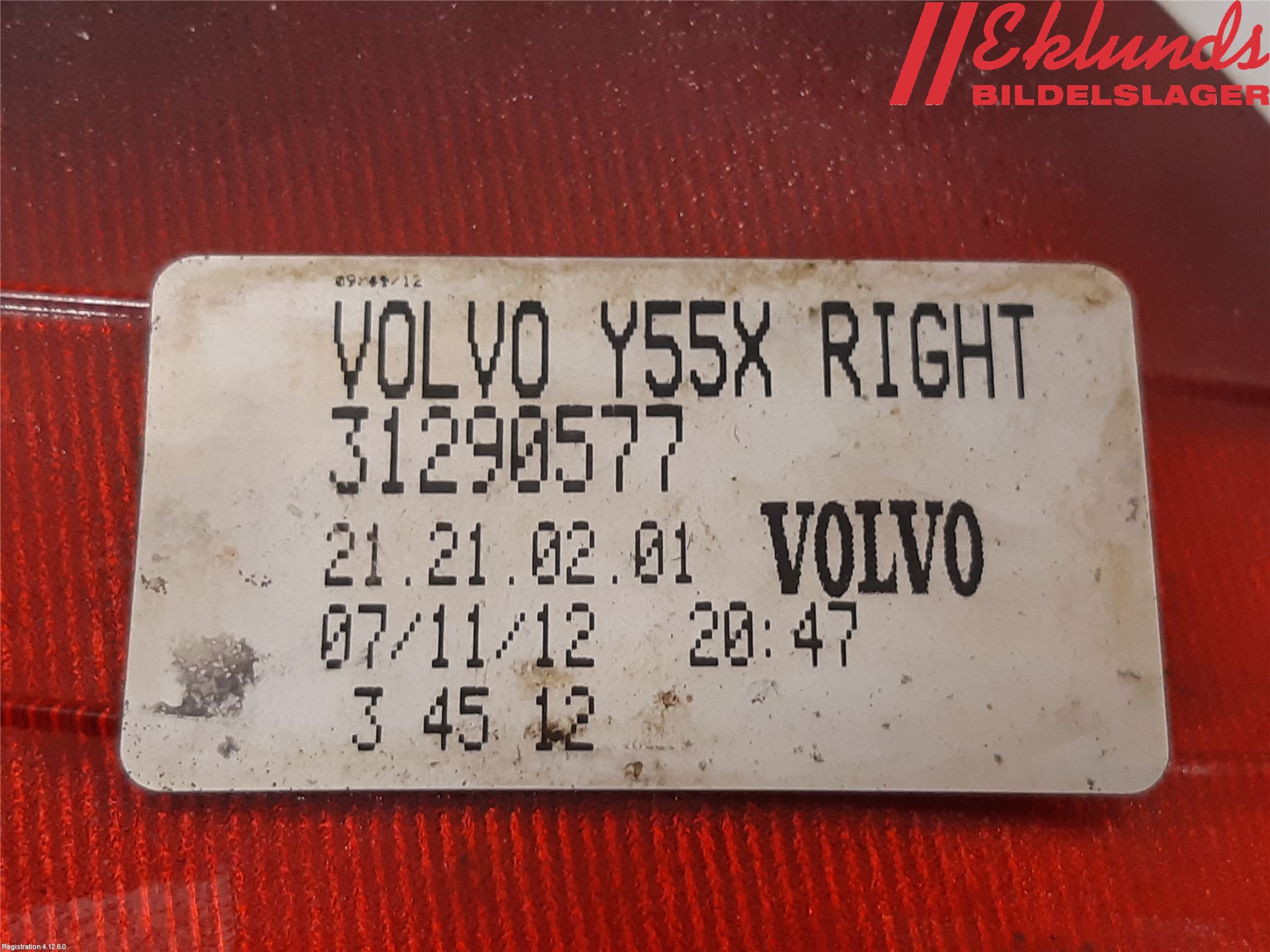 Volvo V40 12-19 Dimljus/Reflex Bak