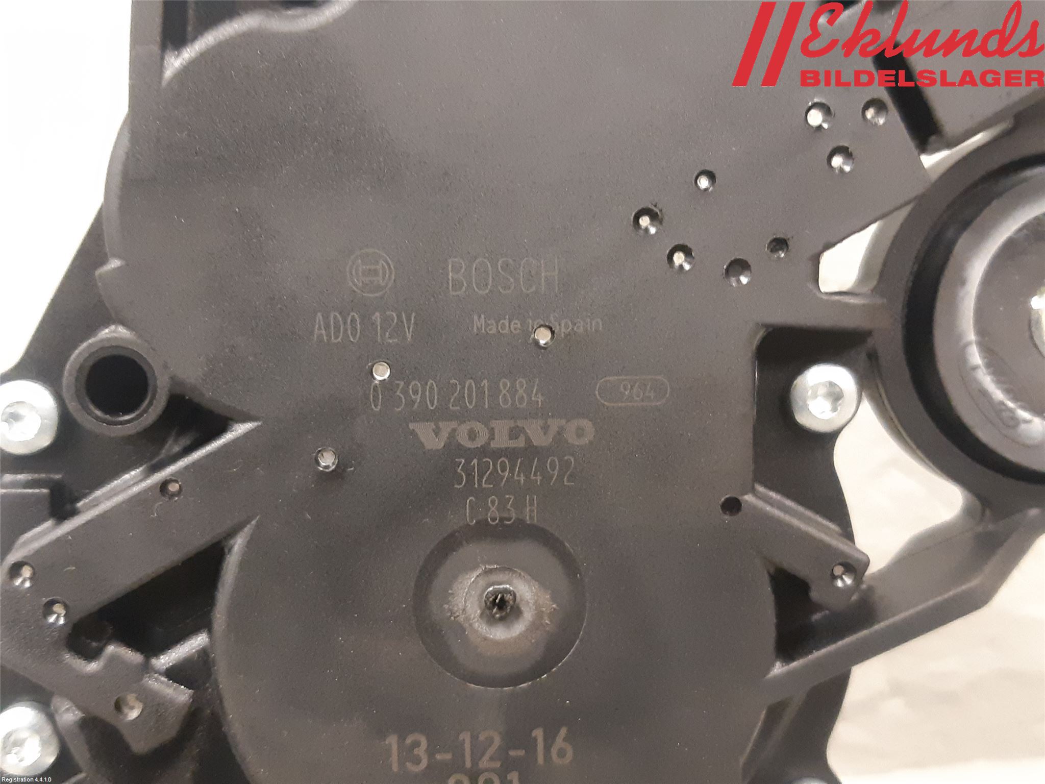 Volvo V60 14-18 Torkarmotor Baklucka