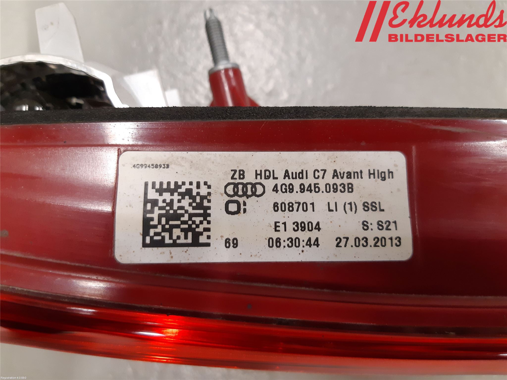 Audi A6/S6 4G 11-18 Bakljus Lucka Vä