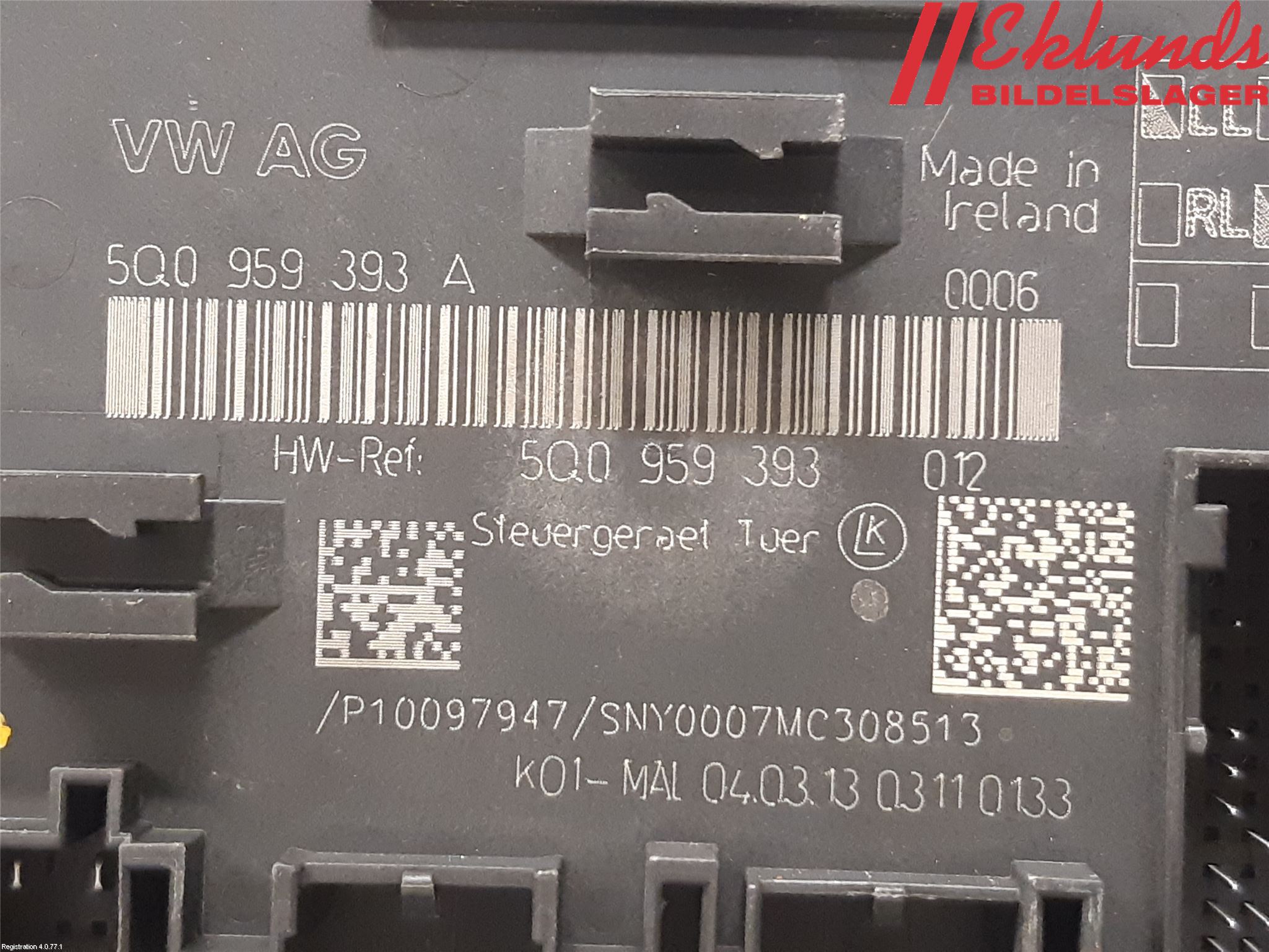 Volkswagen VW GOLF / E-GOLF VII 13-20 Styrenhet Dörr