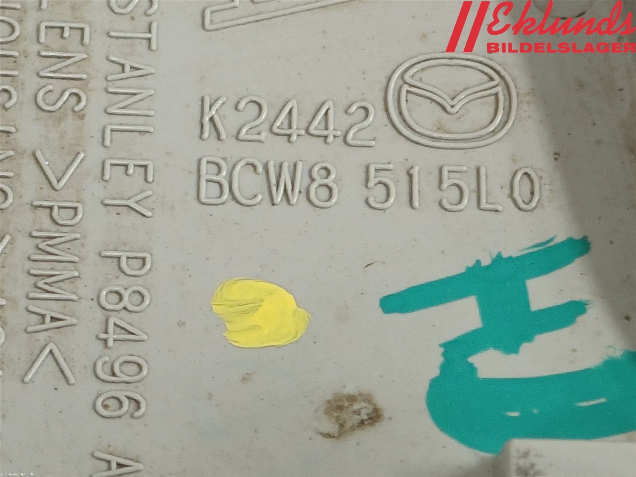 Mazda 3 III 14-19 Dimljus/Reflex Bak