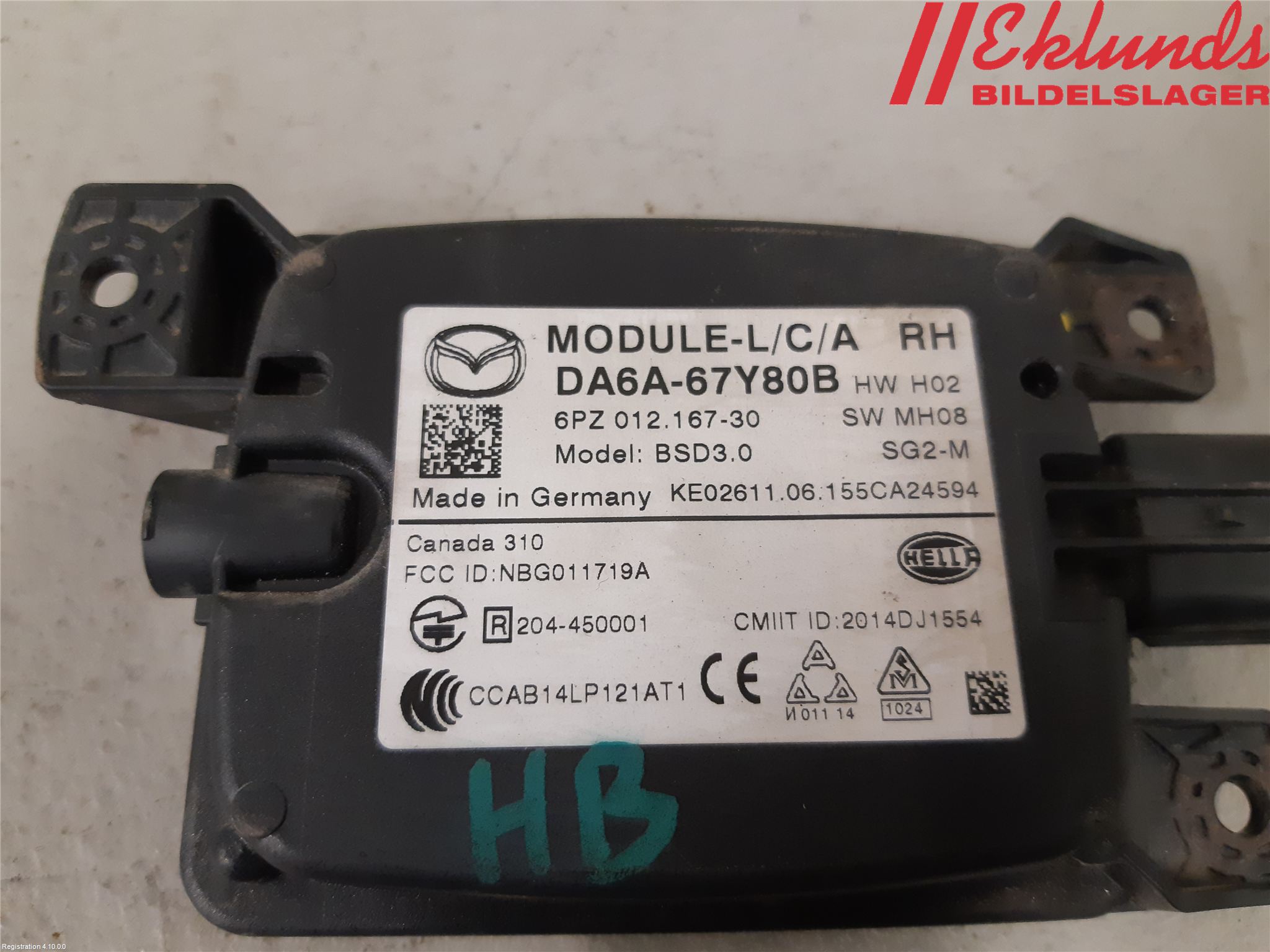 Mazda 2 (DJ) 15-22 Sensor Aktivt Kollisionsskydd