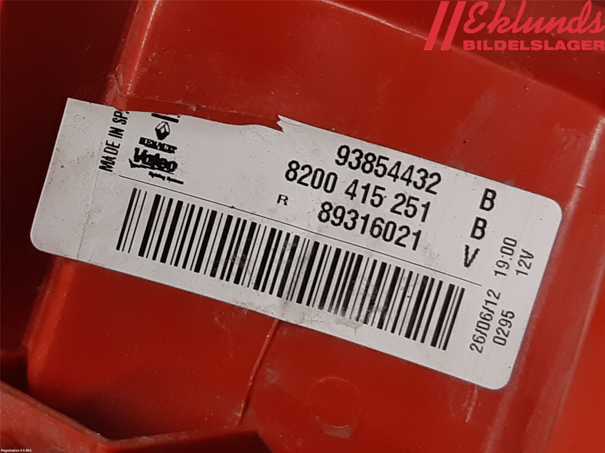 Renault TRAFIC   02-14 Bakljus Höger