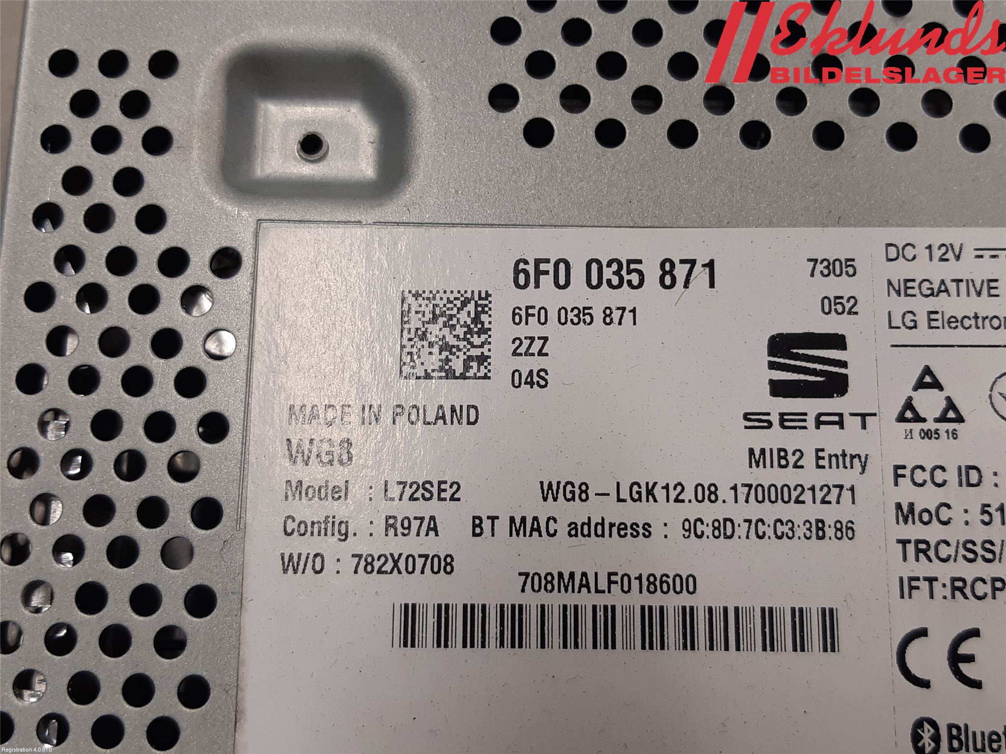Seat IBIZA V 17-20 Cd Radio - Multimediapanel