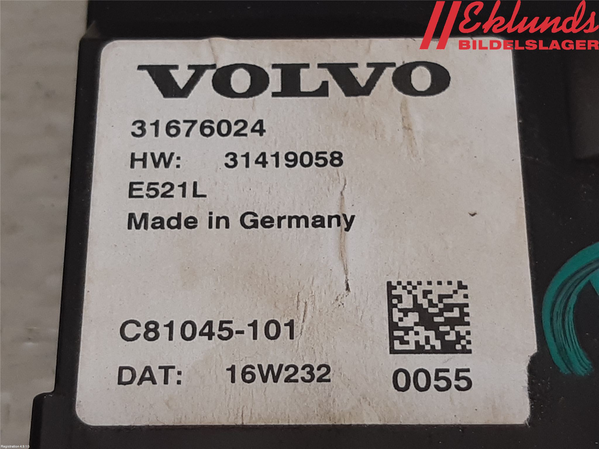 Volvo V90 17->> Styrenhet Baklucka