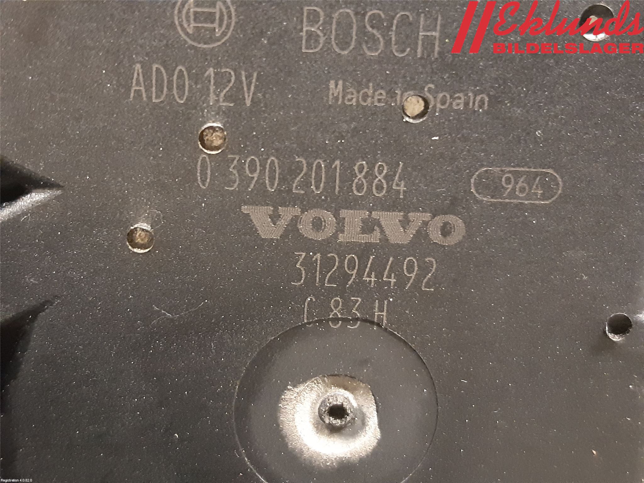 Volvo V60 14-18 Torkarmotor Baklucka