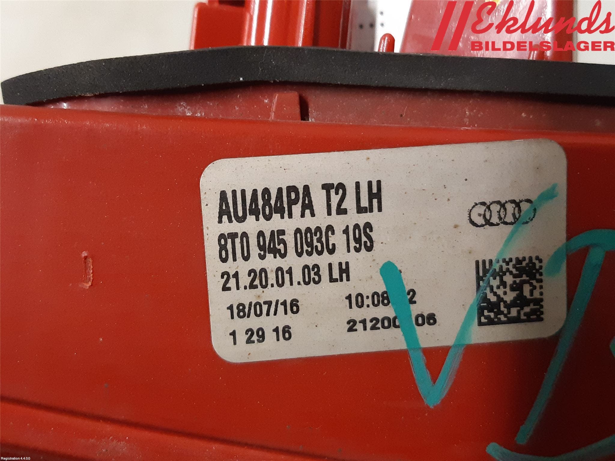 Audi A5 07-16 Bakljus Lucka Vä