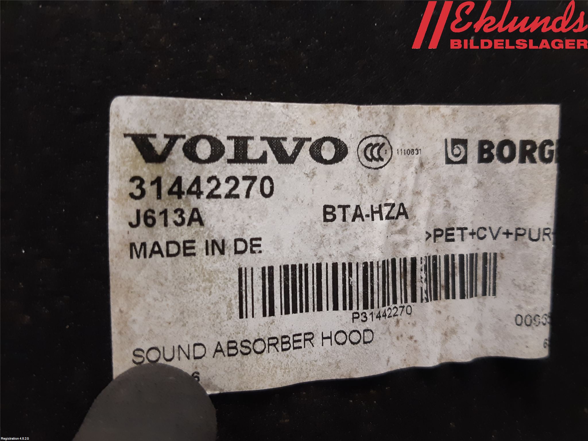 Volvo XC90/RECHARGE 16- Huvisolering