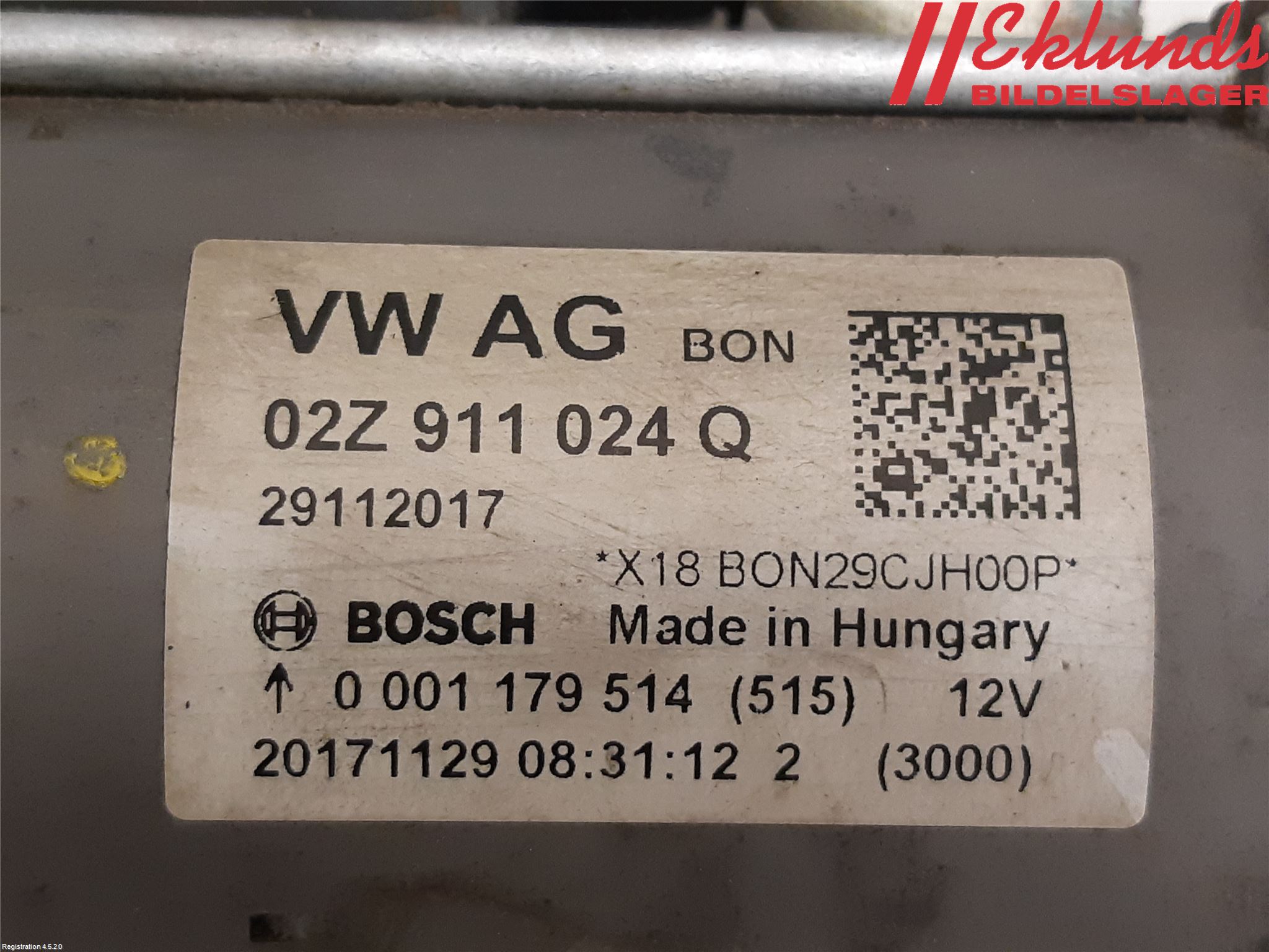 Volkswagen VW GOLF / E-GOLF VII 13-20 Startmotor