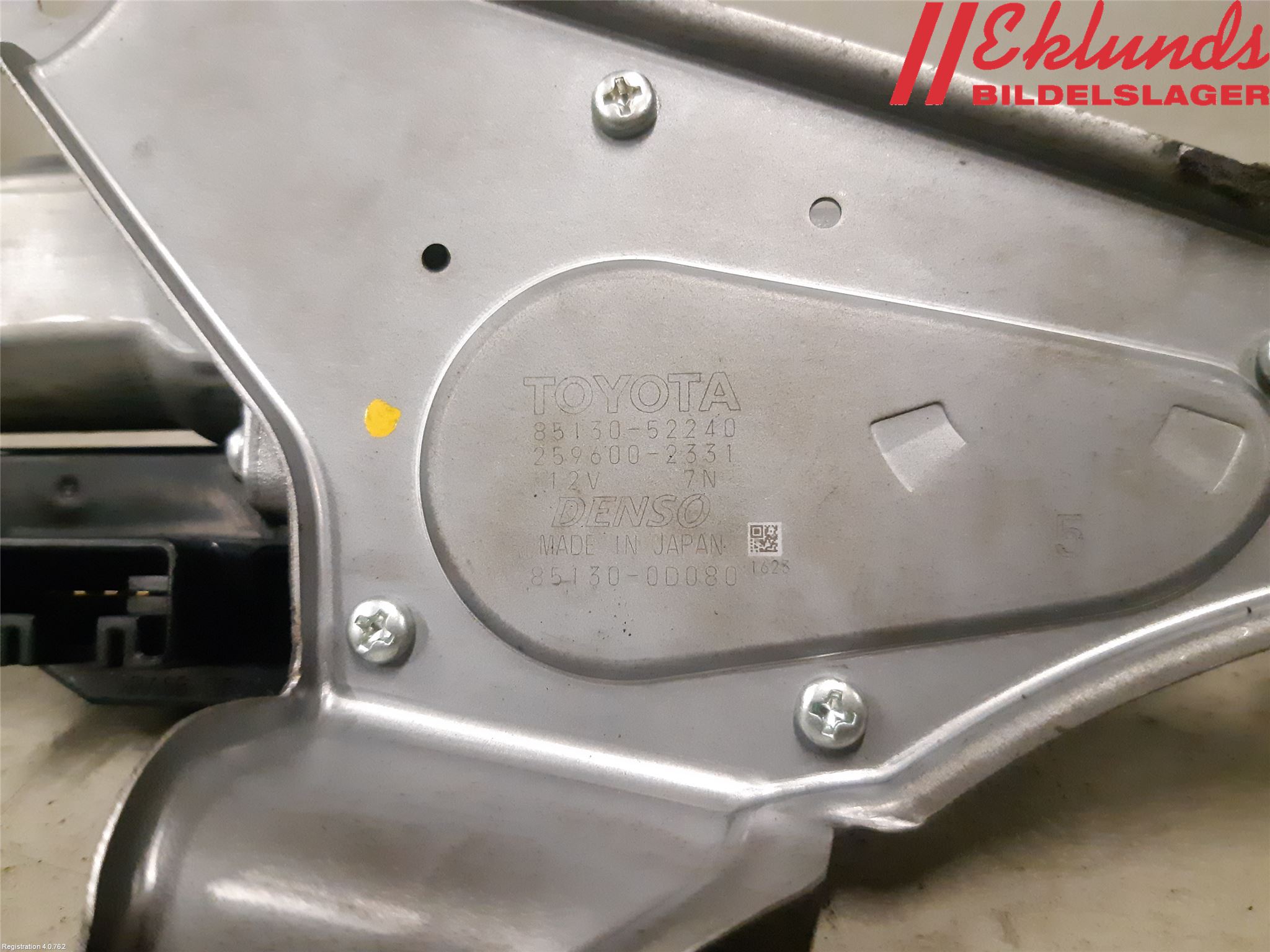 Toyota YARIS XP130 12-14 Torkarmotor Baklucka