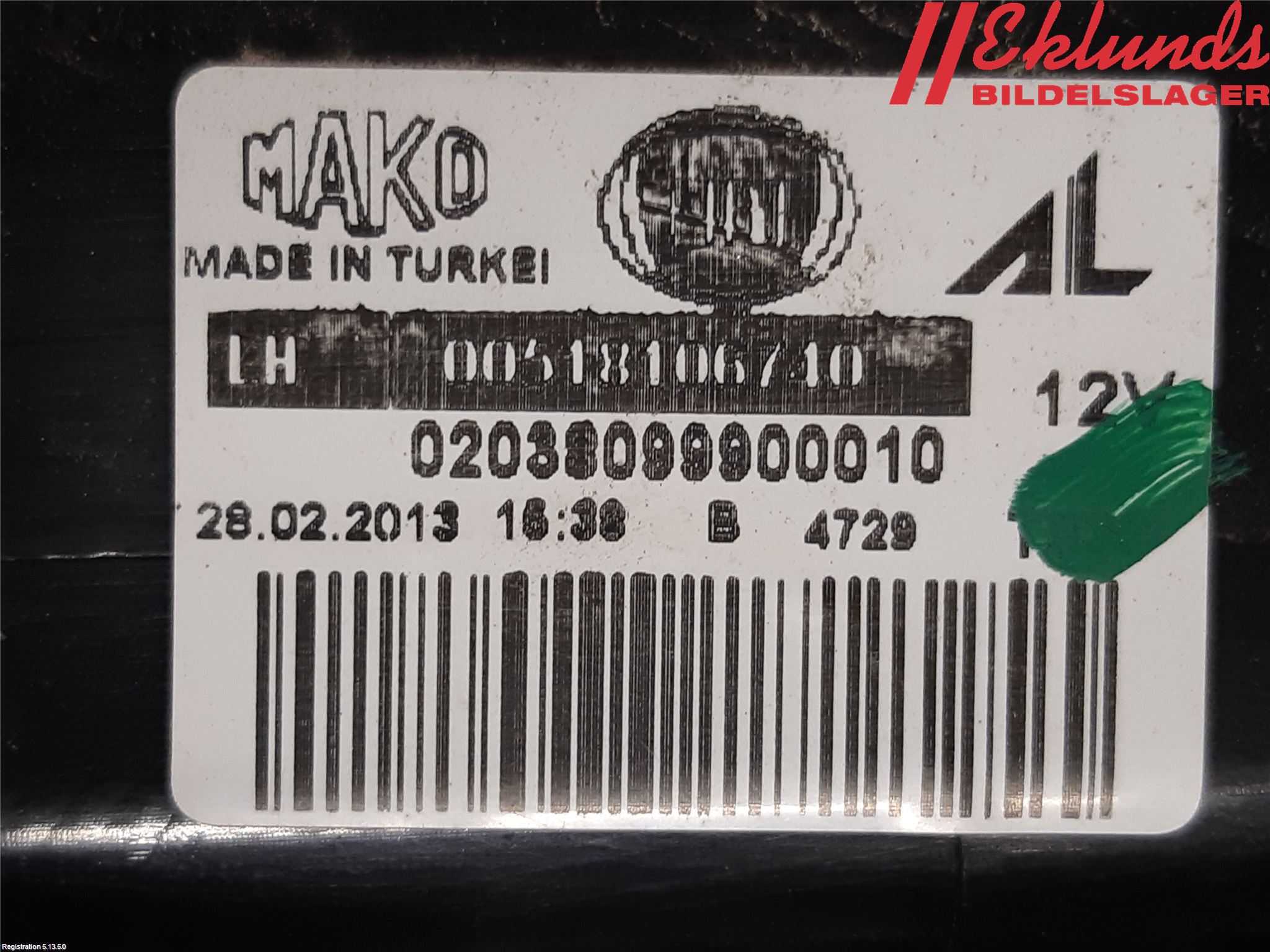 Fiat DOBLO CARGO Bakljus Vänster