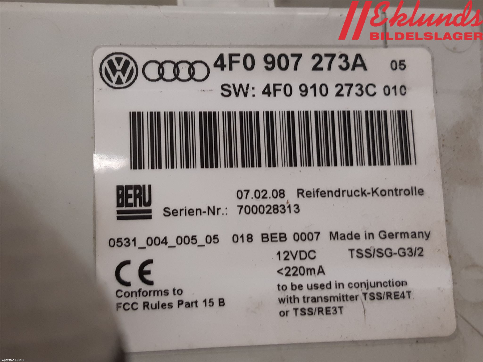 Audi A6/S6     05-11 Styrenhet Övrigt