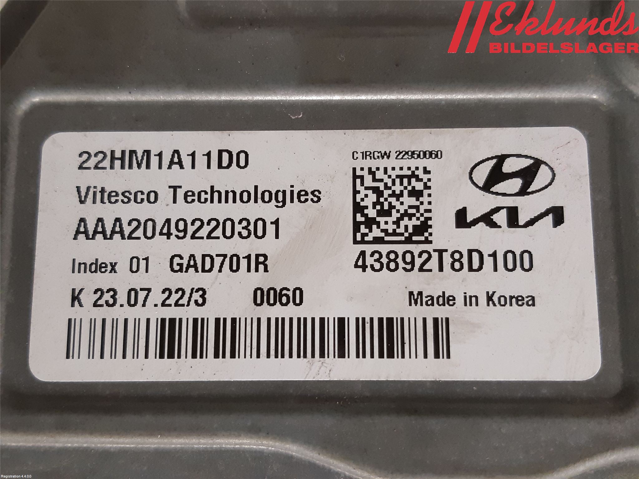 Hyundai i20 BC 21- Kopplingscylinder Huvud