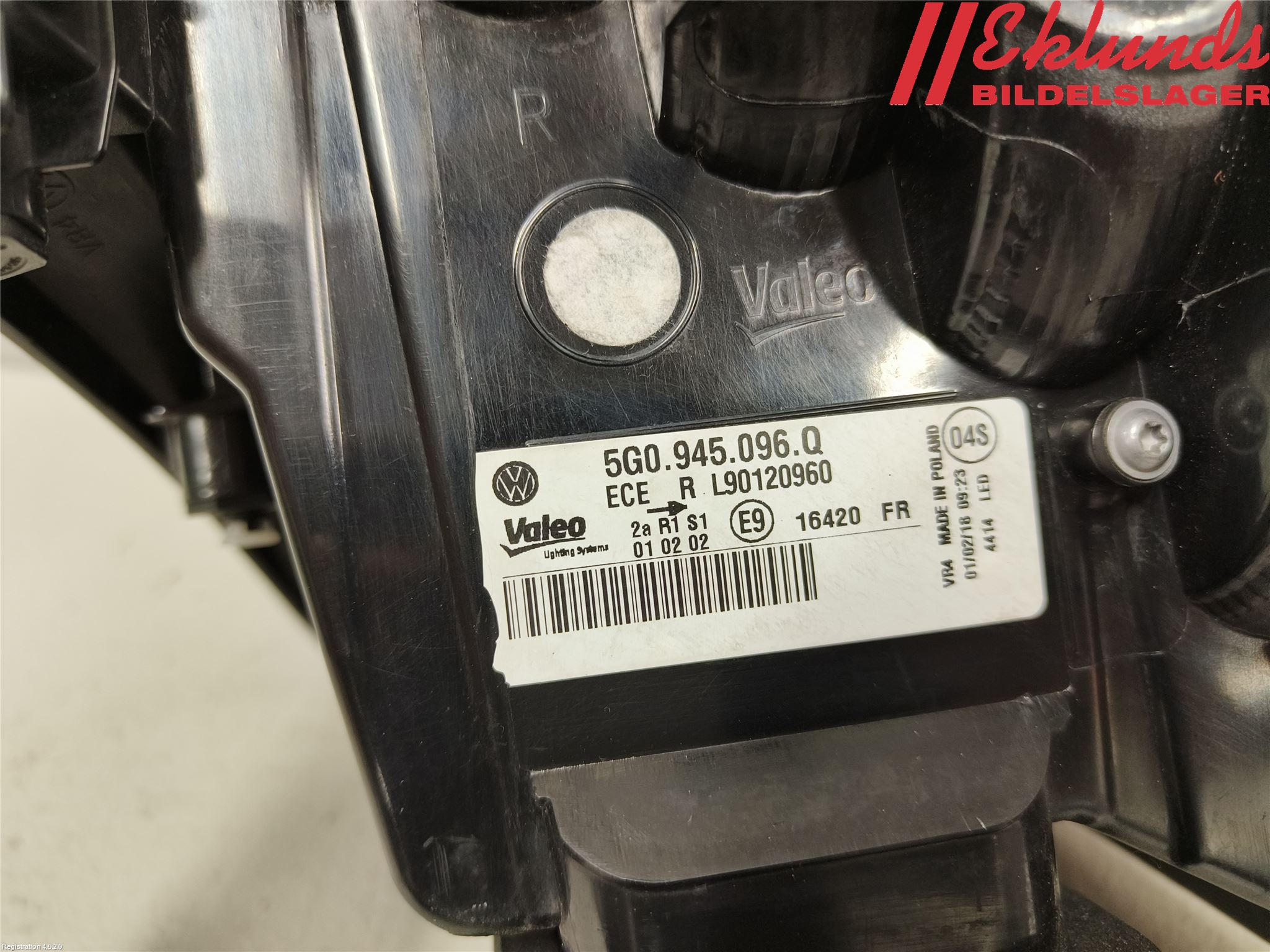 Volkswagen VW GOLF / E-GOLF VII 13-20 Bakljus Höger