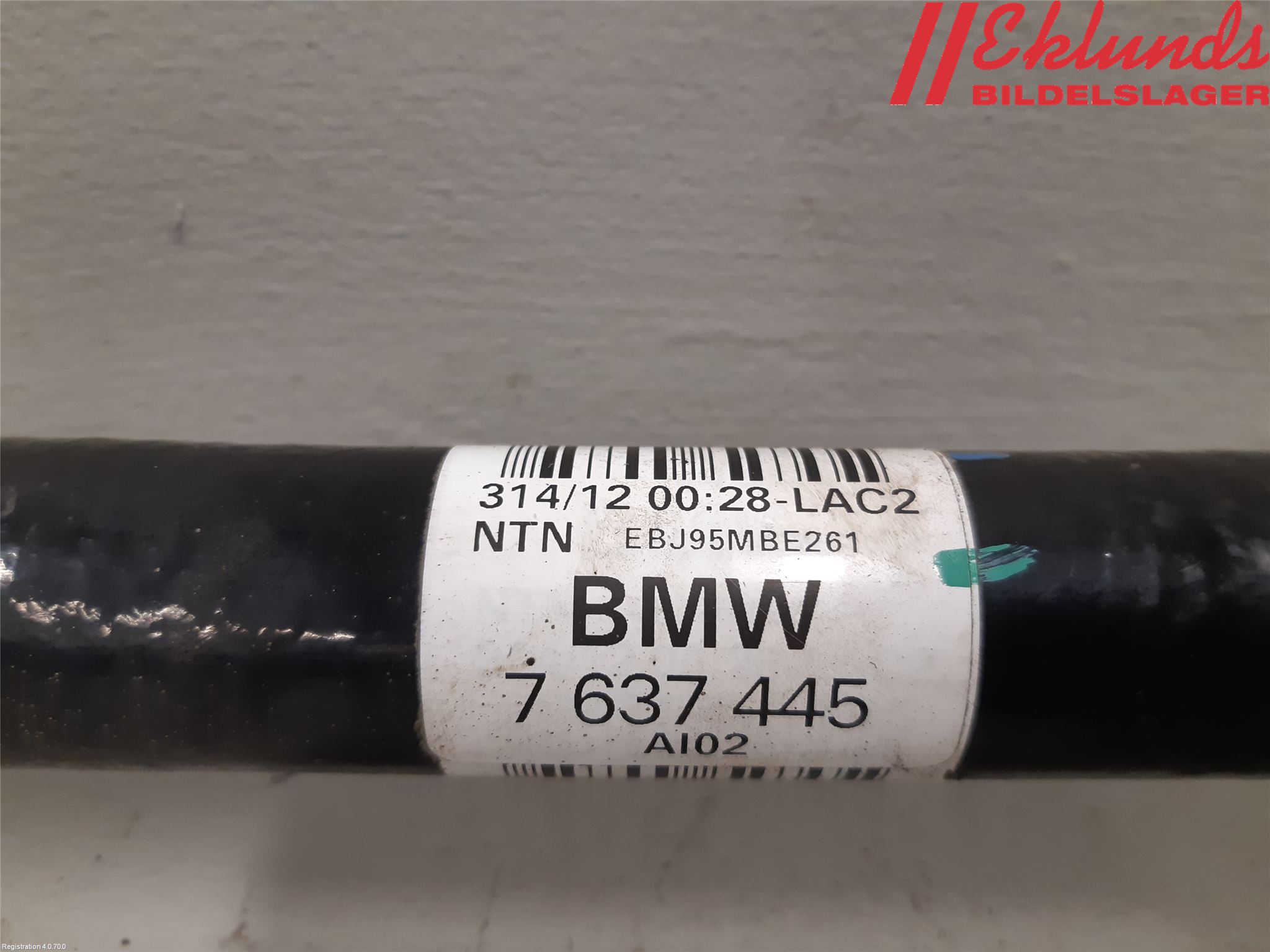 BMW 3 F30/F31/F80 12-19 Drivaxel Bak Vänster