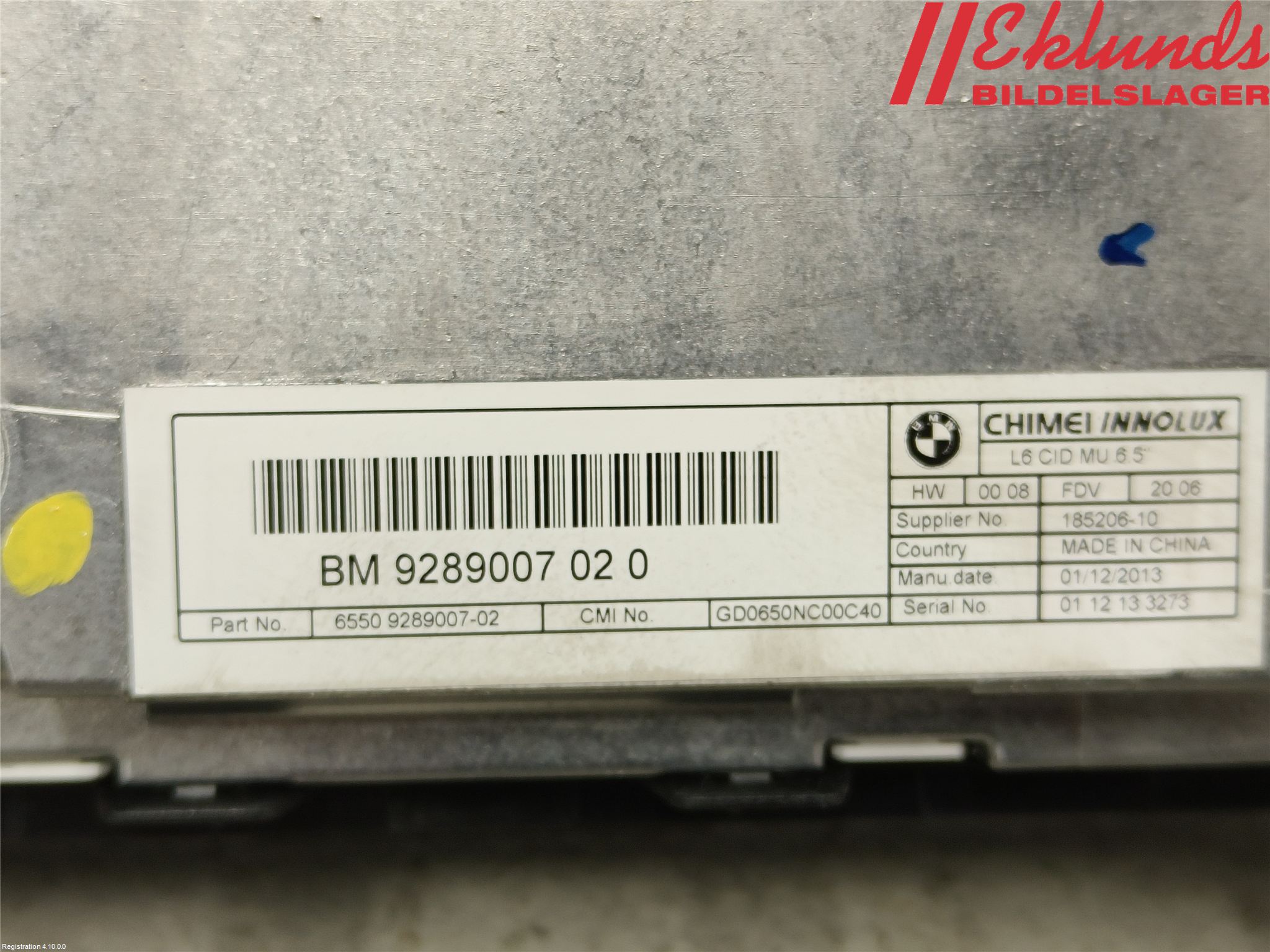 BMW 5 F10/F11/F18 09-17 Bildskärm
