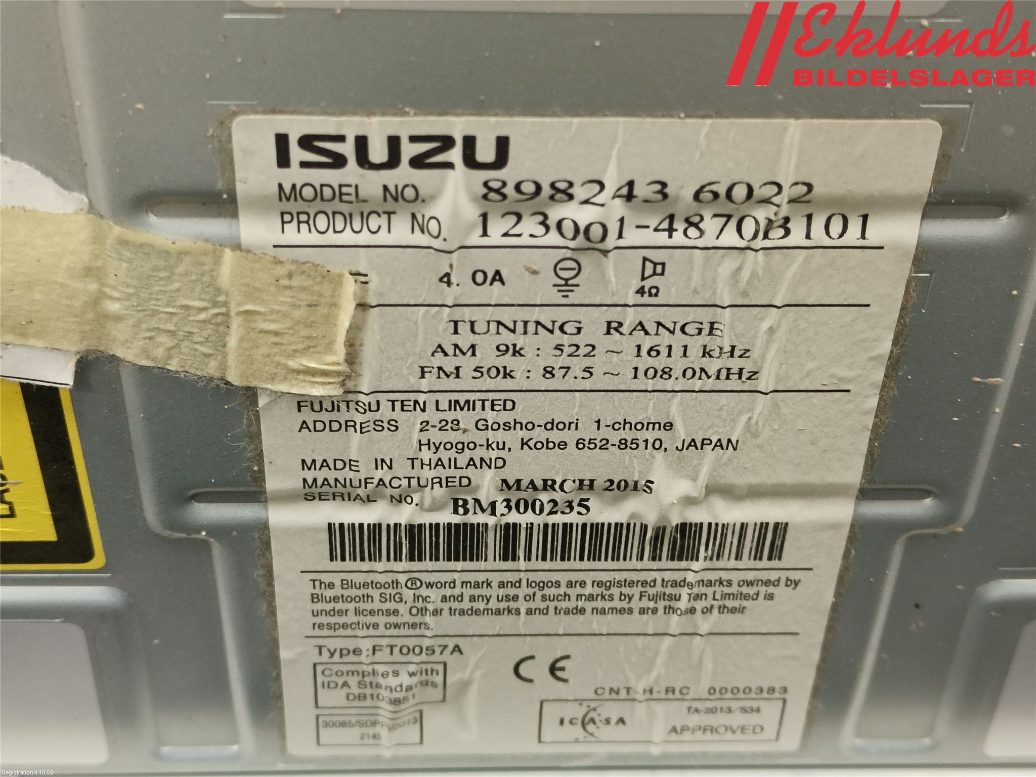Isuzu D-MAX Cd Radio - Multimediapanel