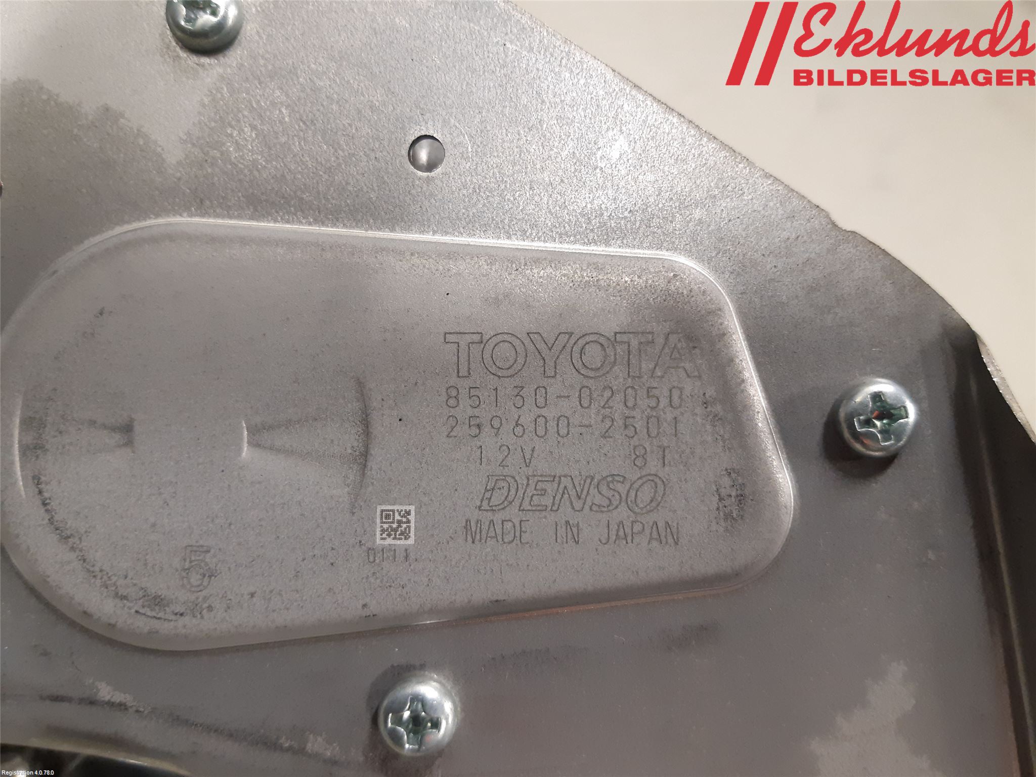 Toyota AURIS 13-19 Torkarmotor Baklucka