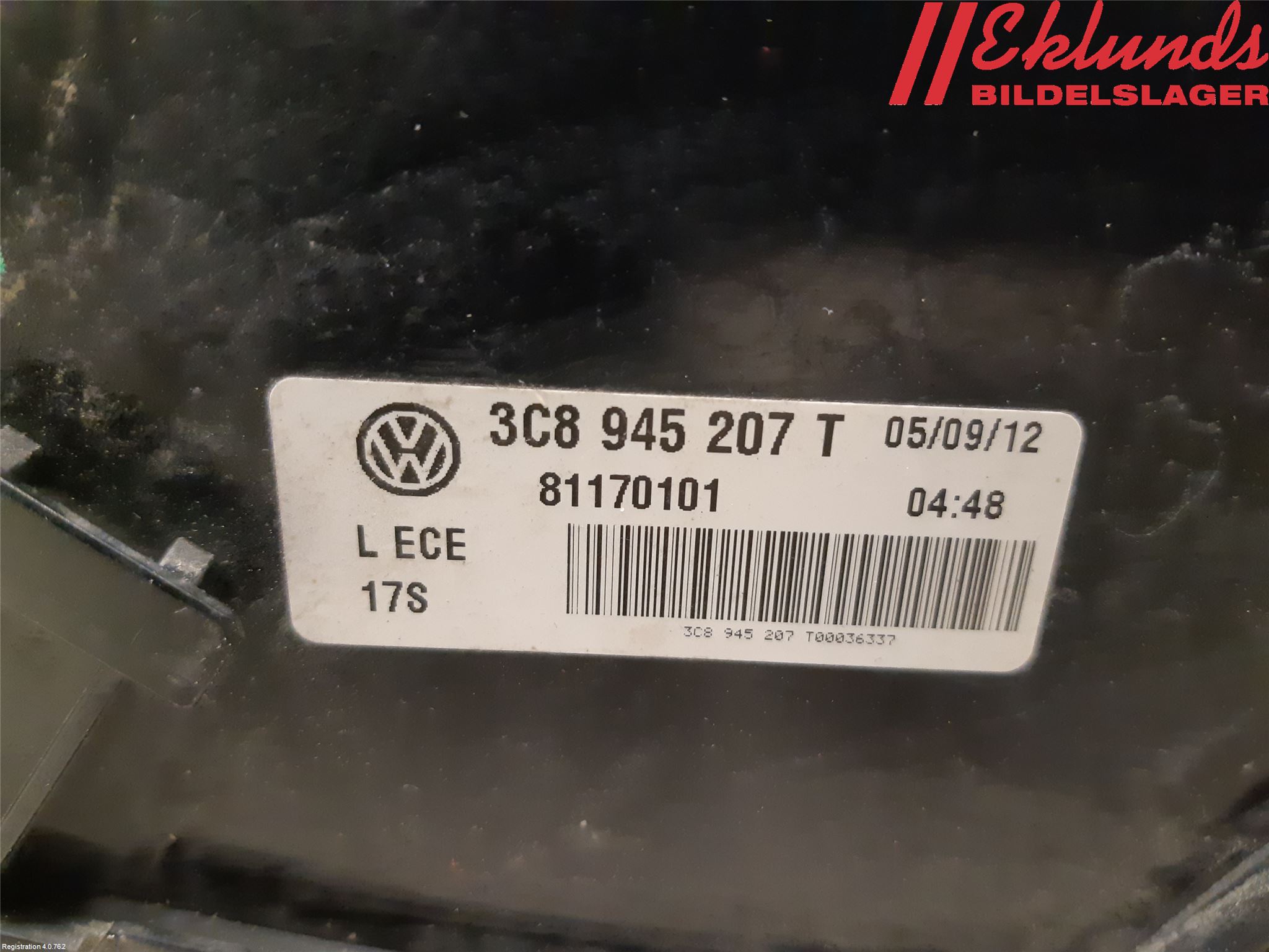 Volkswagen VW PASSAT CC 08-16 Bakljus Vänster