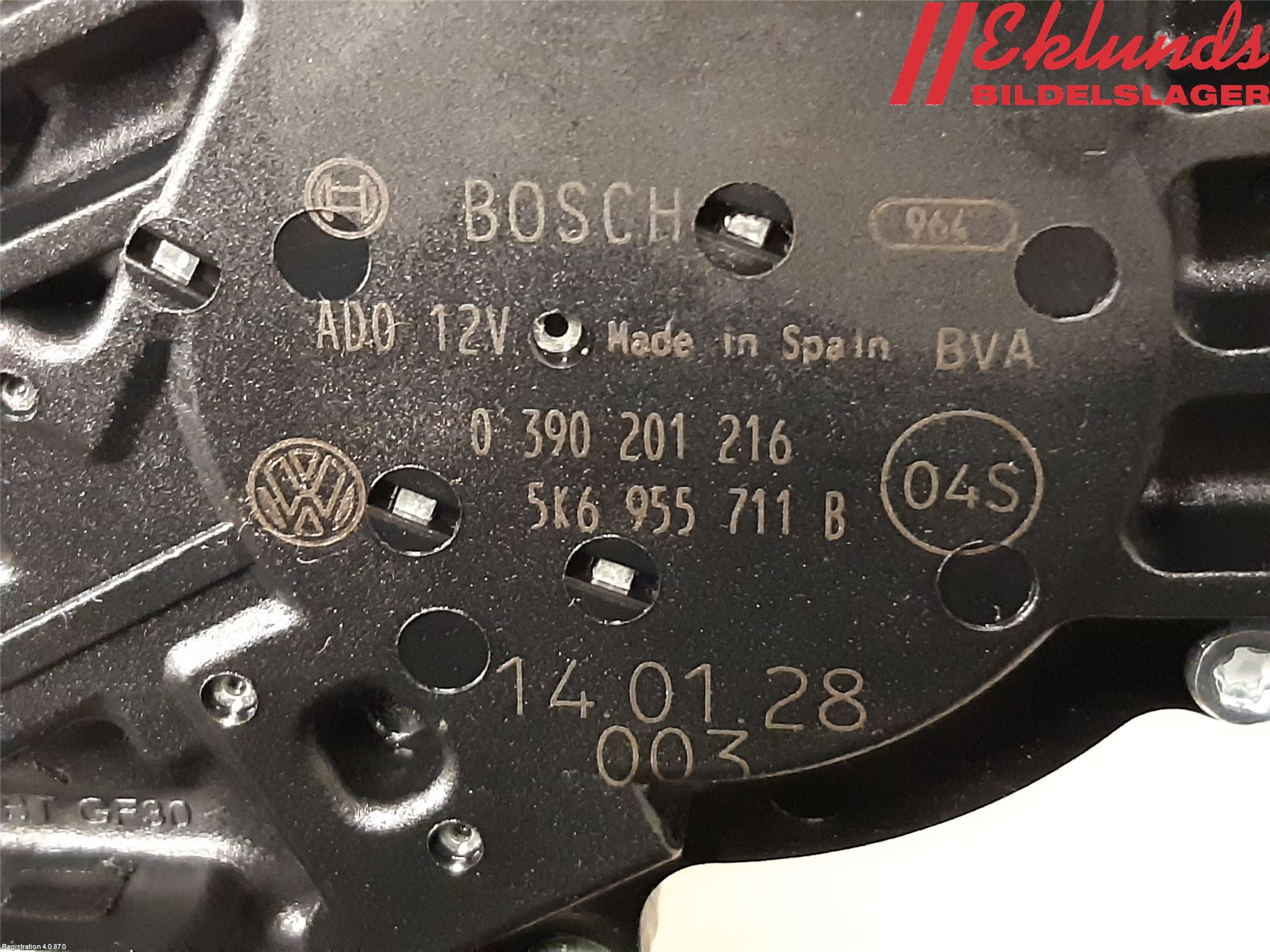 Volkswagen VW POLO 10-17 Torkarmotor Baklucka