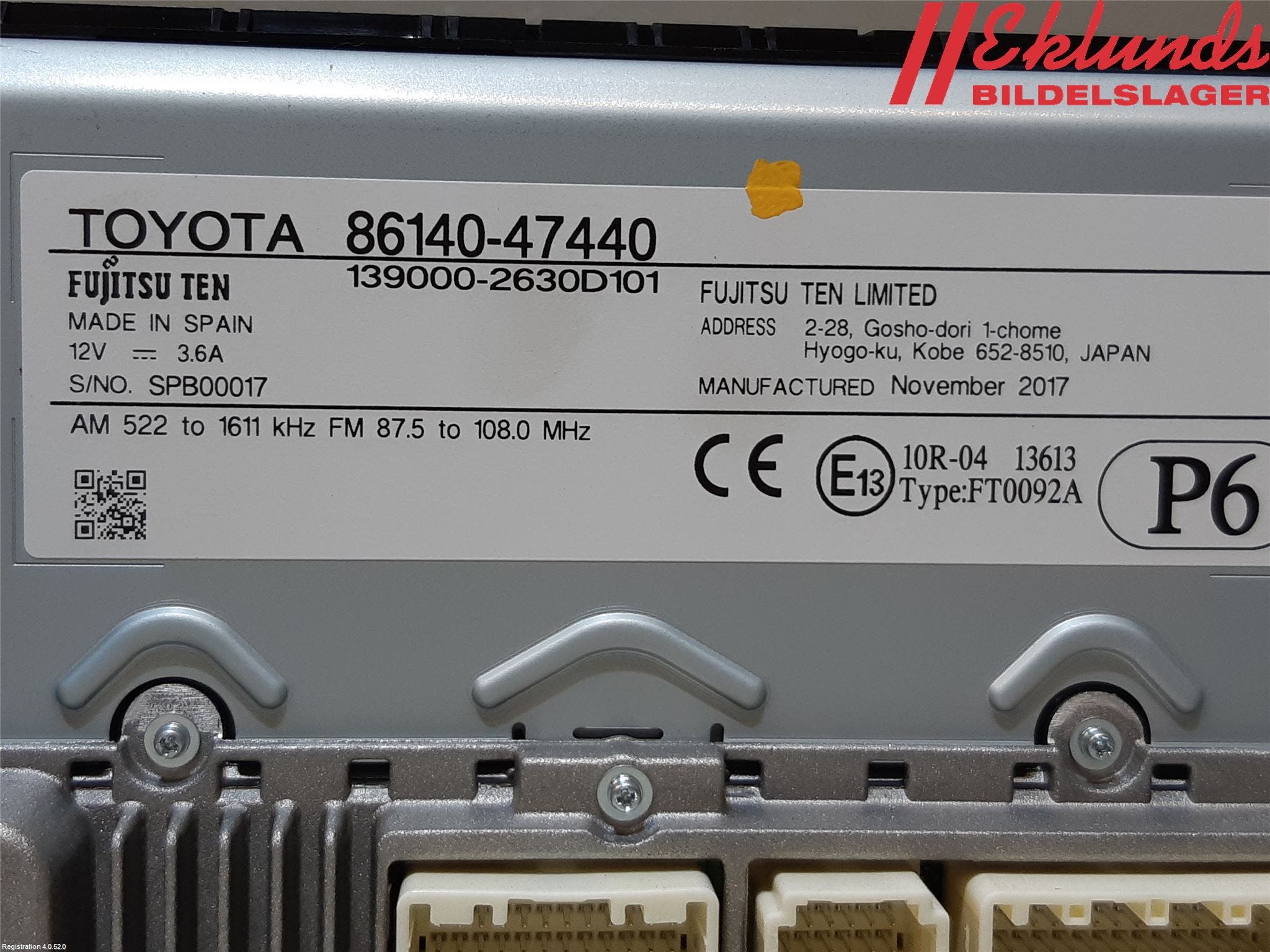 Toyota PRIUS (ZVW50) 16-21 Cd Radio - Multimediapanel