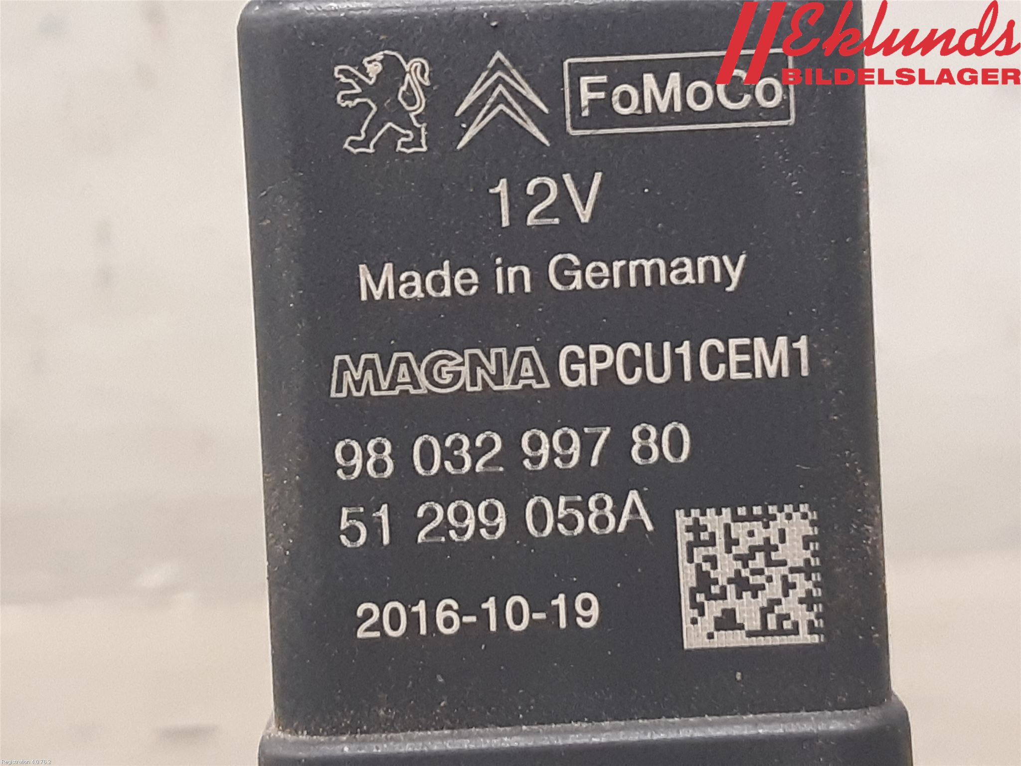Peugeot 308 14-21 Relä Glödning Diesel