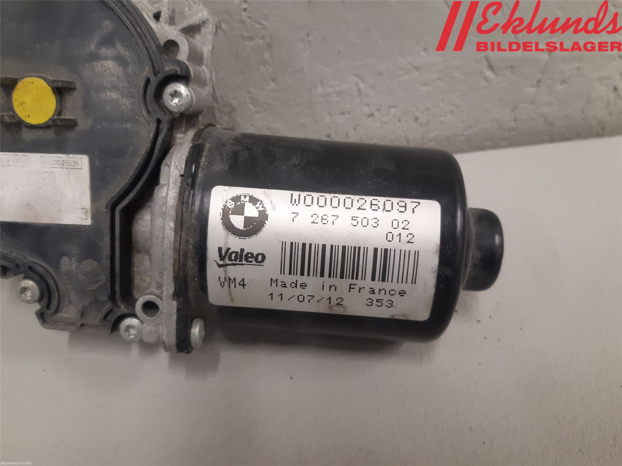 BMW 3 F30/F31/F80 12-19 Torkarmotor Vindruta