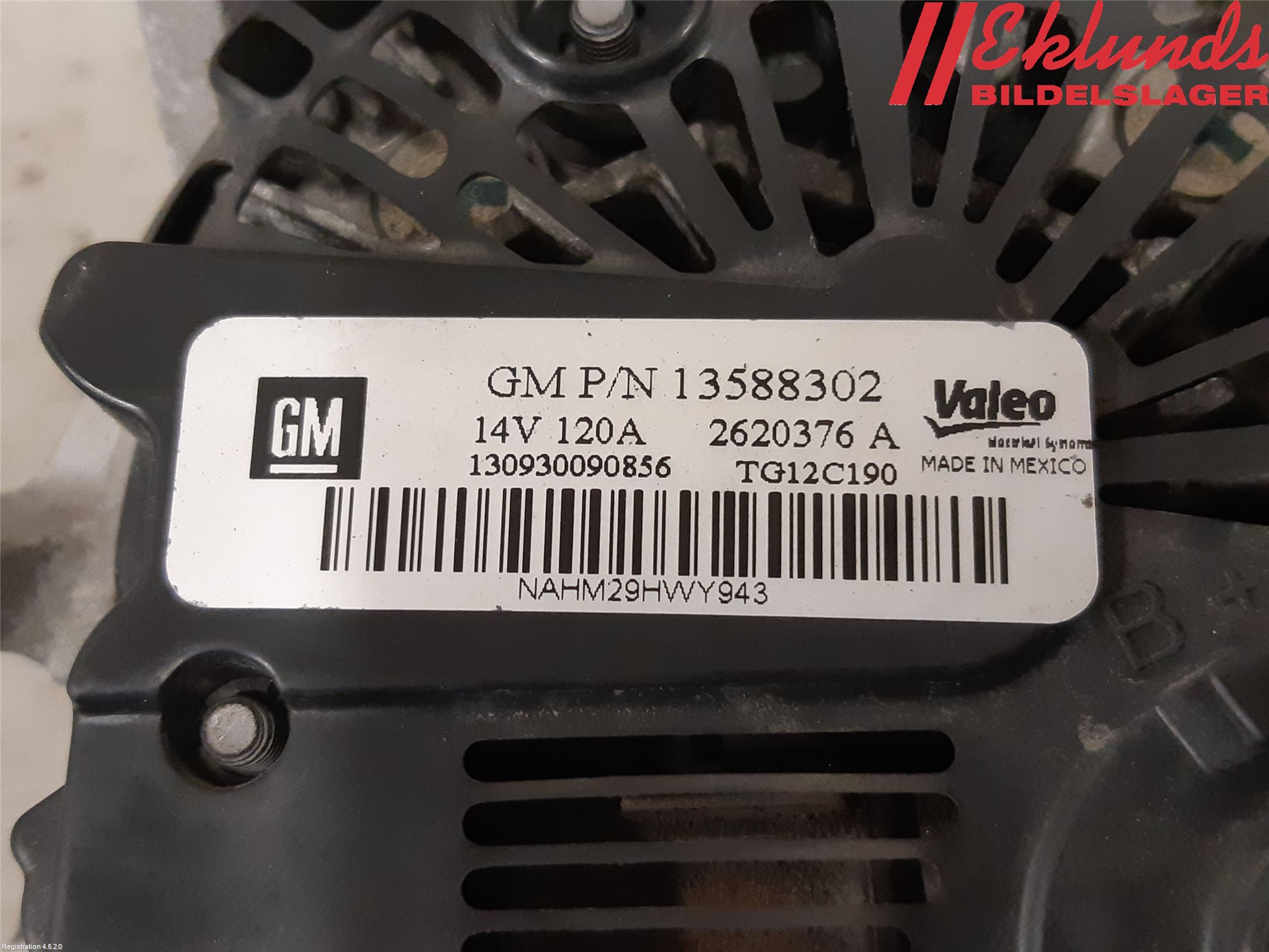 Opel ASTRA J 10-15 Generator