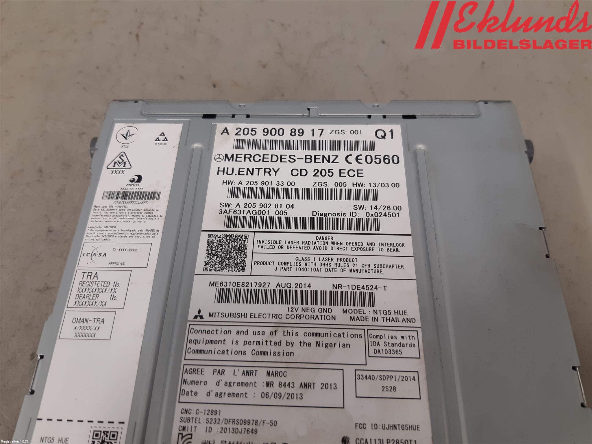 Mercedes-Benz MB C-KLASS (W205) 14-21 Cd Radio - Multimediapanel