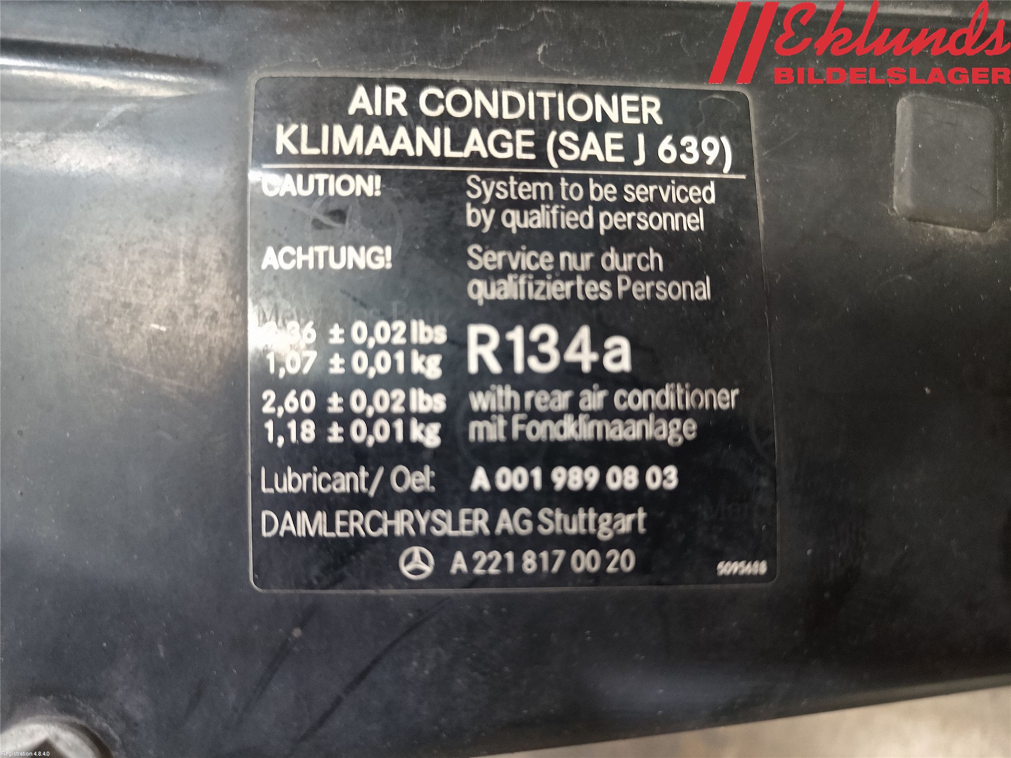 Mercedes-Benz MB S-KLASS (W221) 05-13 Frontplåt