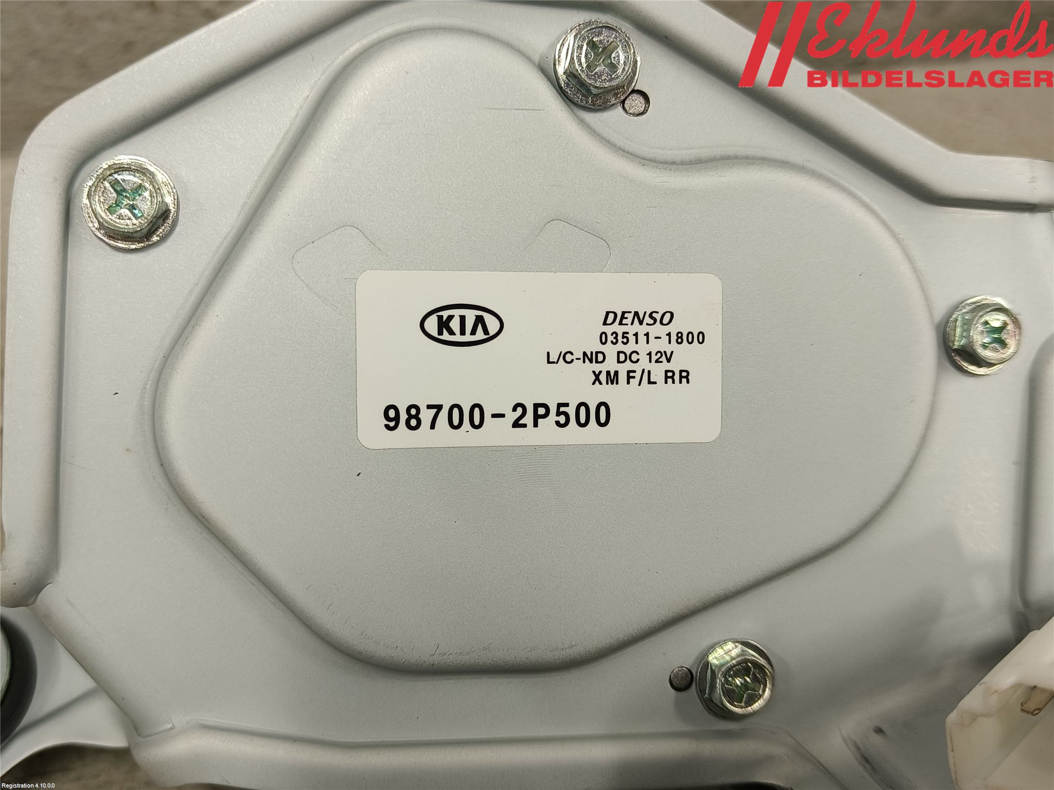 Kia SORENTO 10-14 Torkarmotor Baklucka