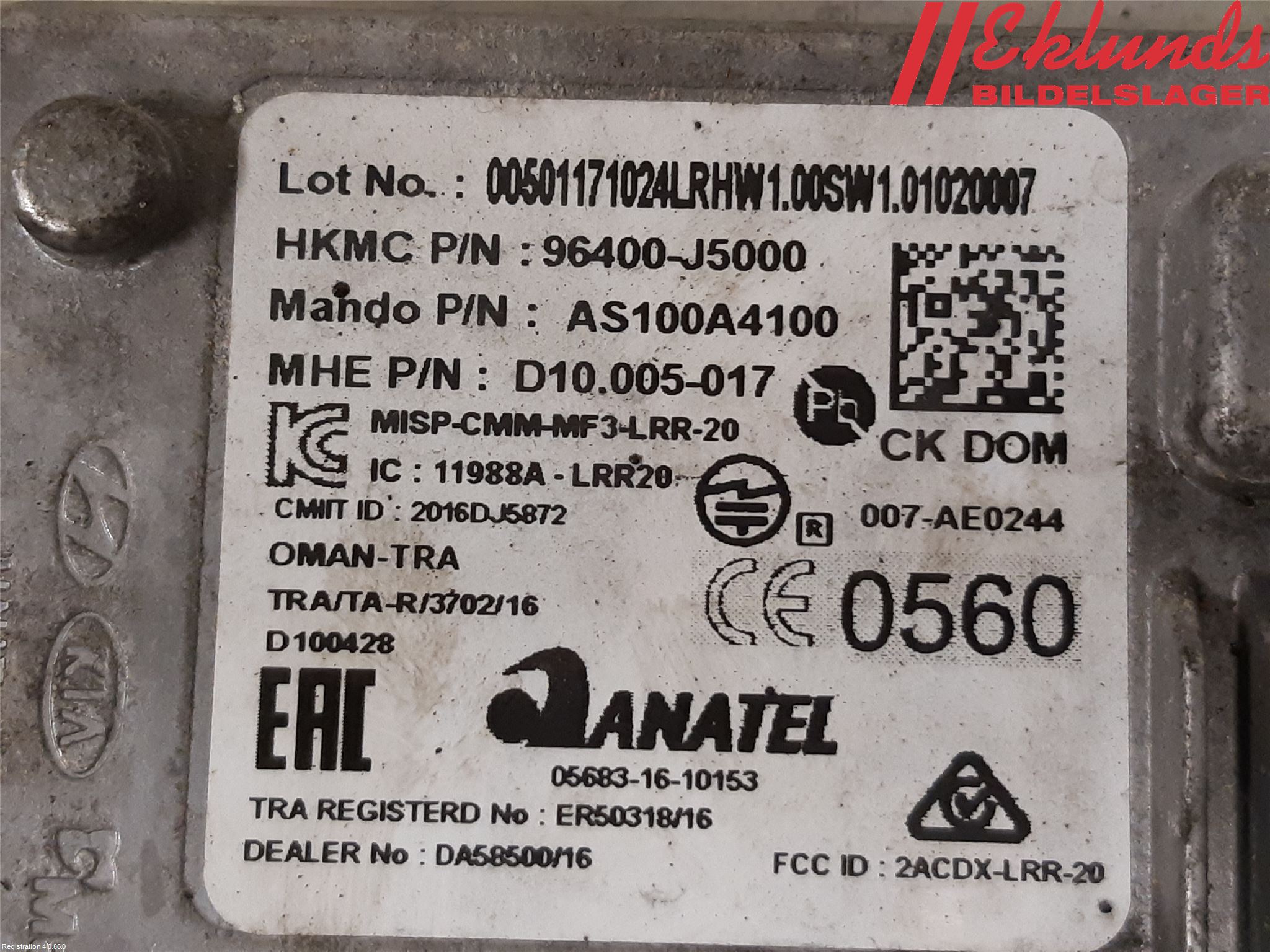 Kia STINGER 18- Styrenhet Farthållare