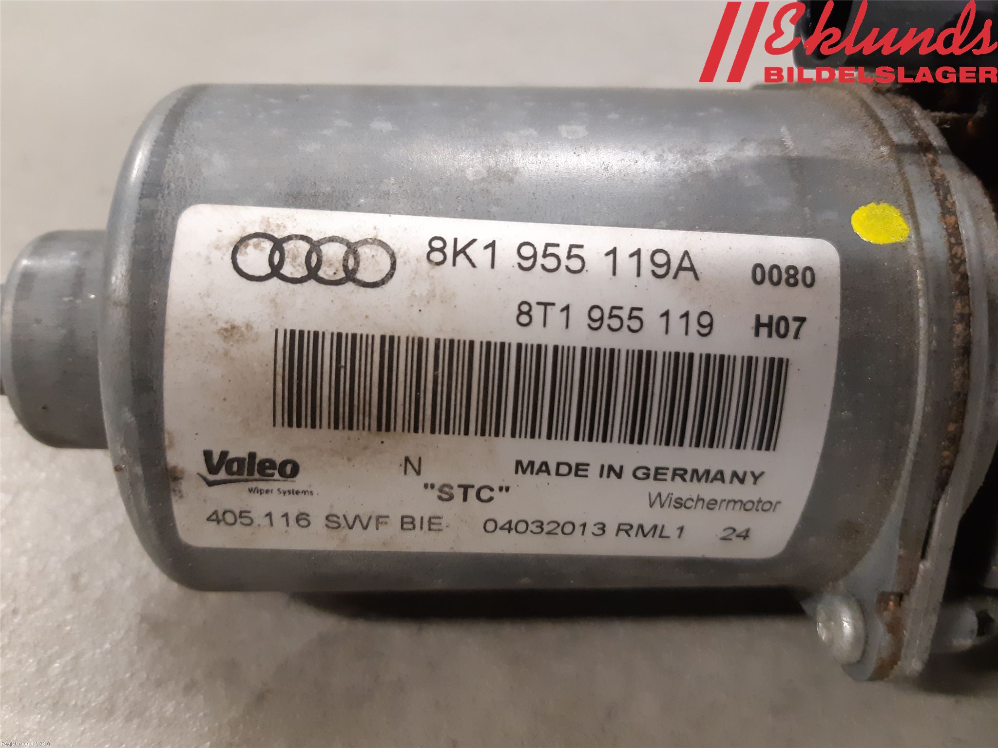 Audi A4 ALLROAD 09-16 Torkarmotor Vindruta