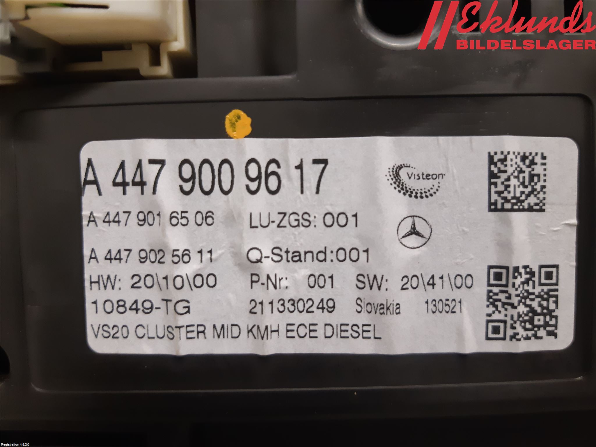 Mercedes-Benz MB VITO/V-KLASS (W640,W447,W448) 14- Instrument Komb