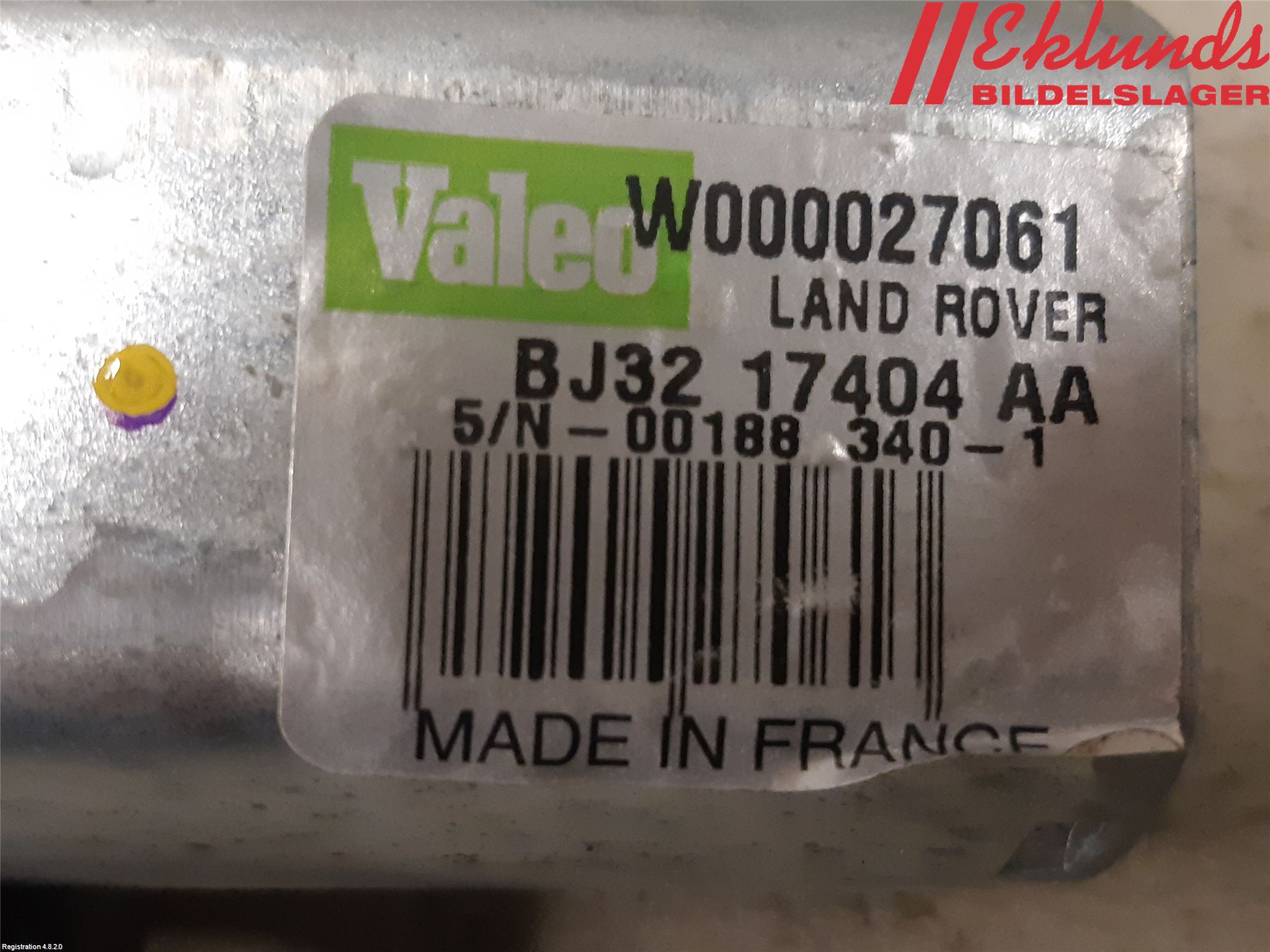 Landrover LAND ROVER RANGE ROVER EVOQUE (L538) 11-18 Torkarmotor Baklucka