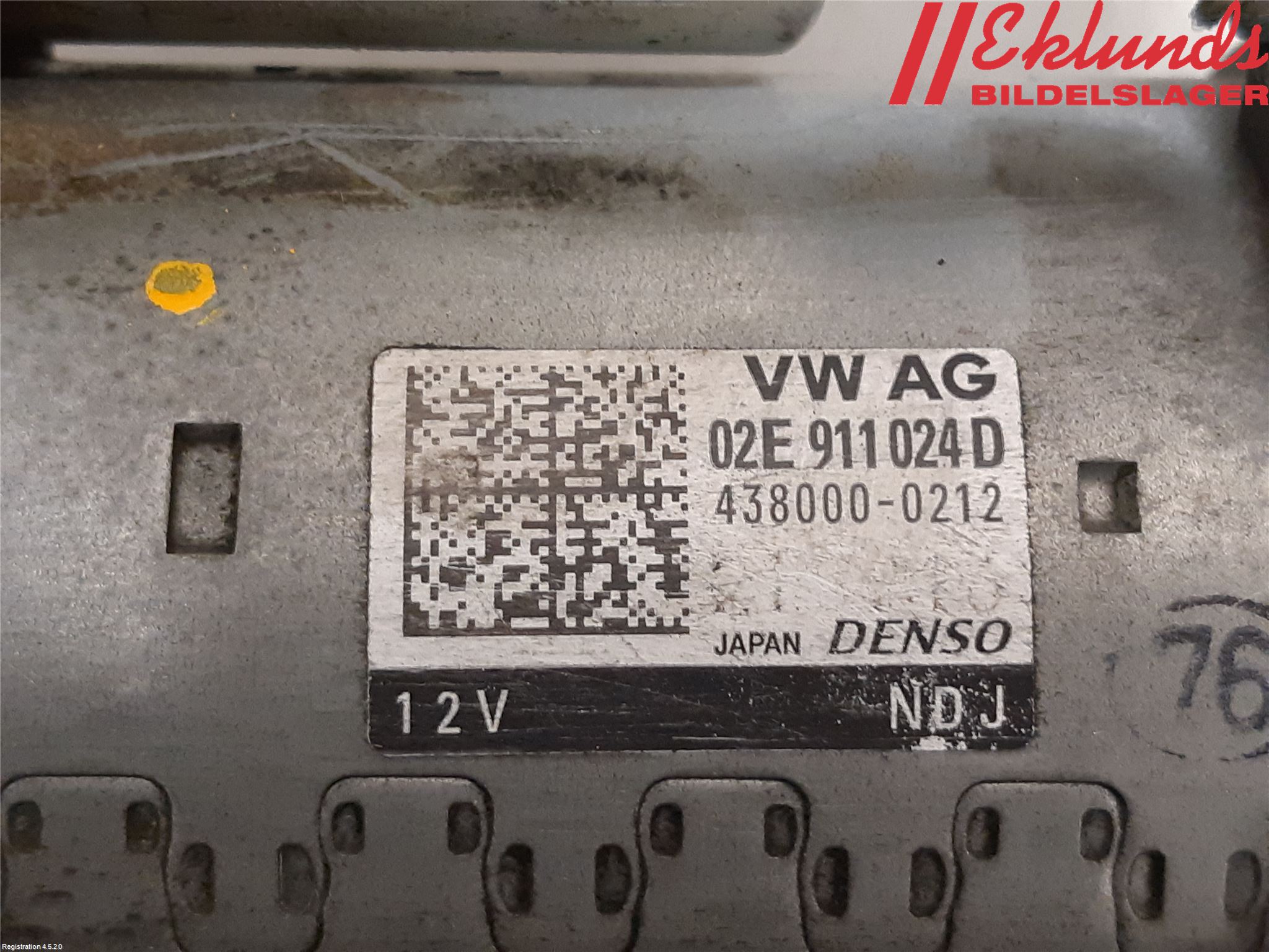 Volkswagen VW GOLF / E-GOLF VII 13-20 Startmotor Diesel