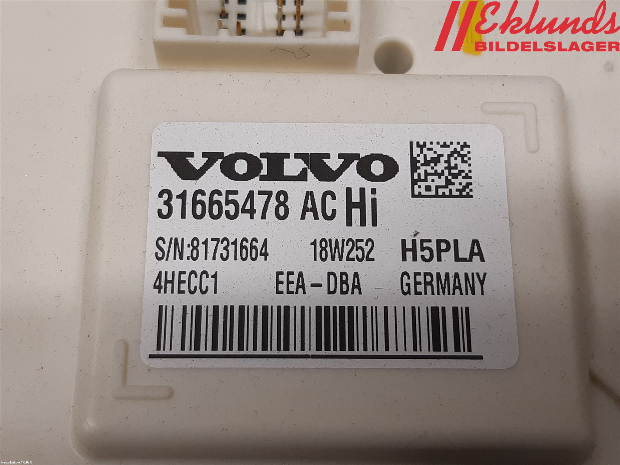 Volvo XC60 18- Säkringsdosa-Elcentral