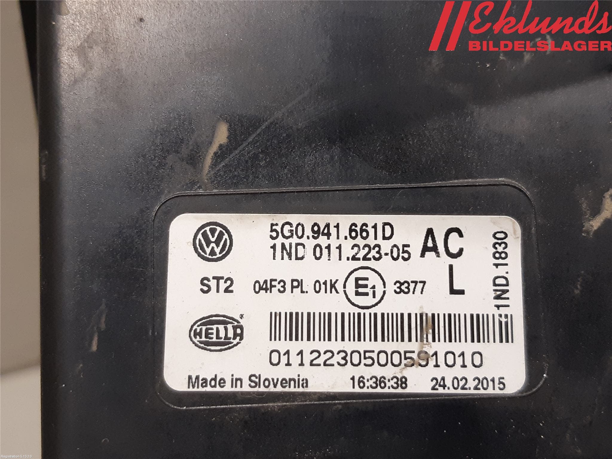 Volkswagen VW GOLF / E-GOLF VII 13-20 Dimljus-Varselljus Fram