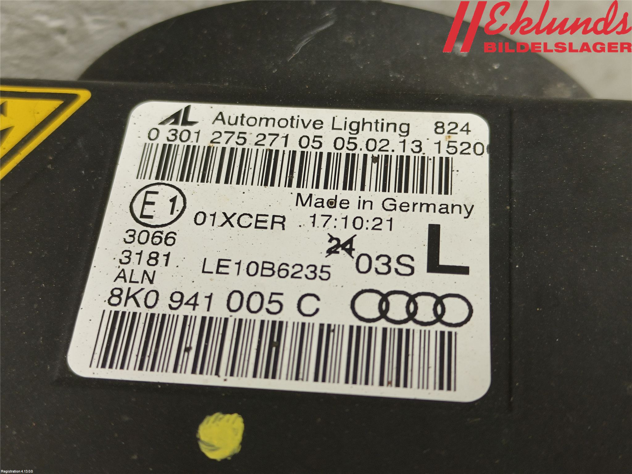 Audi A4 12-15 Strålkastare Vänster