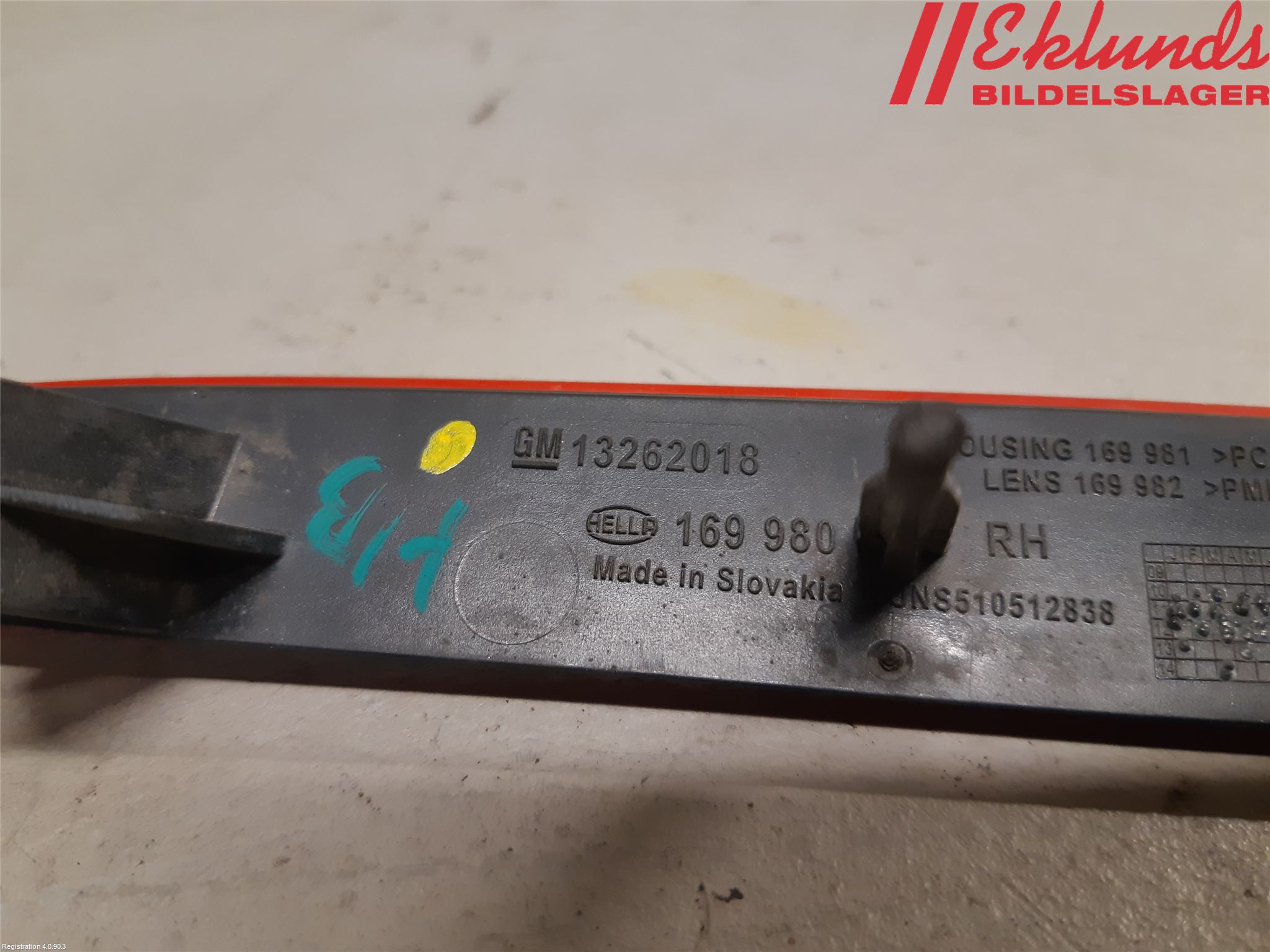 Opel ASTRA J 10-15 Dimljus/Reflex Bak