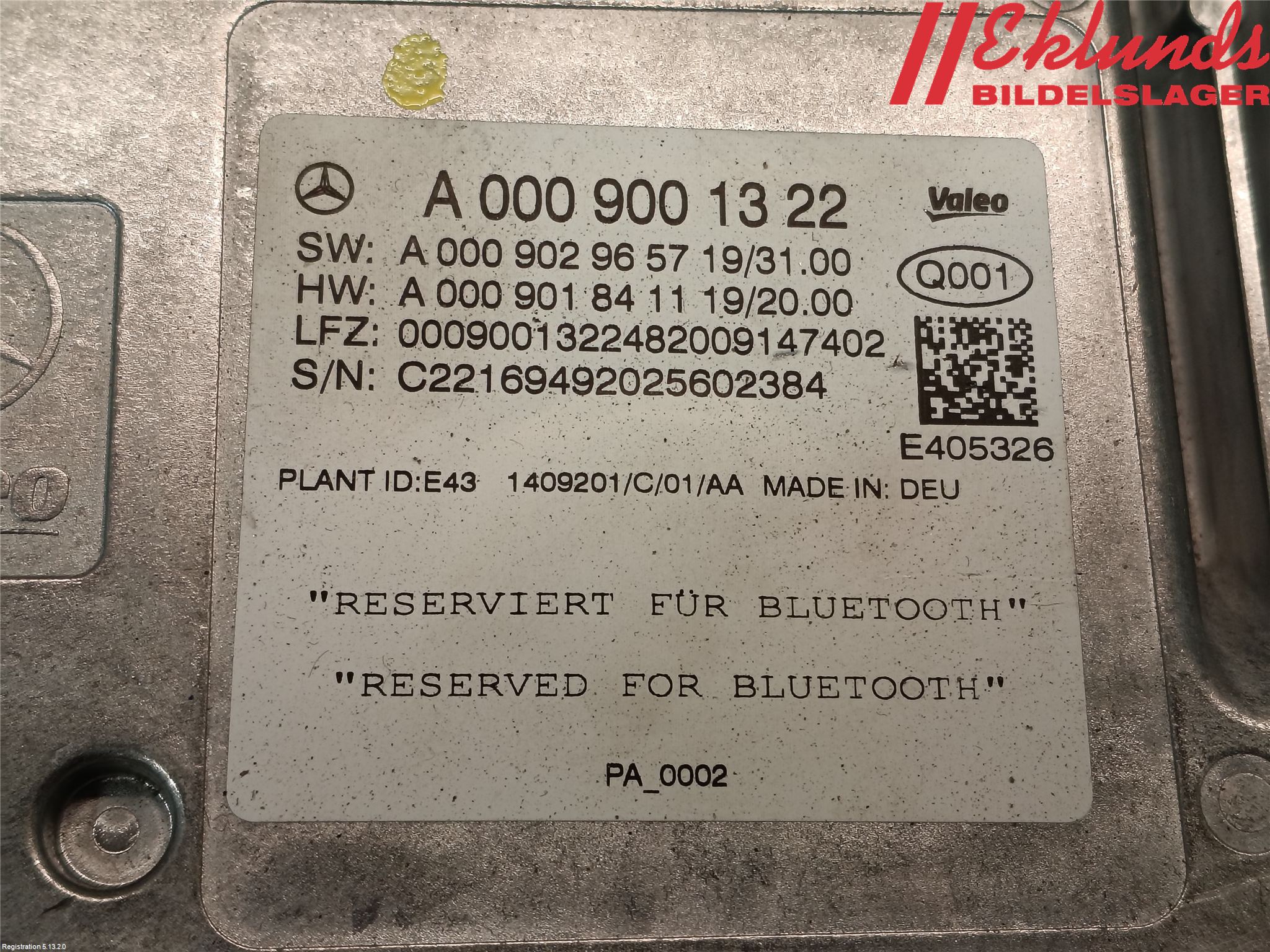 Mercedes-Benz MB EQC (N293) 20- Styrenhet Parkeringshjälp