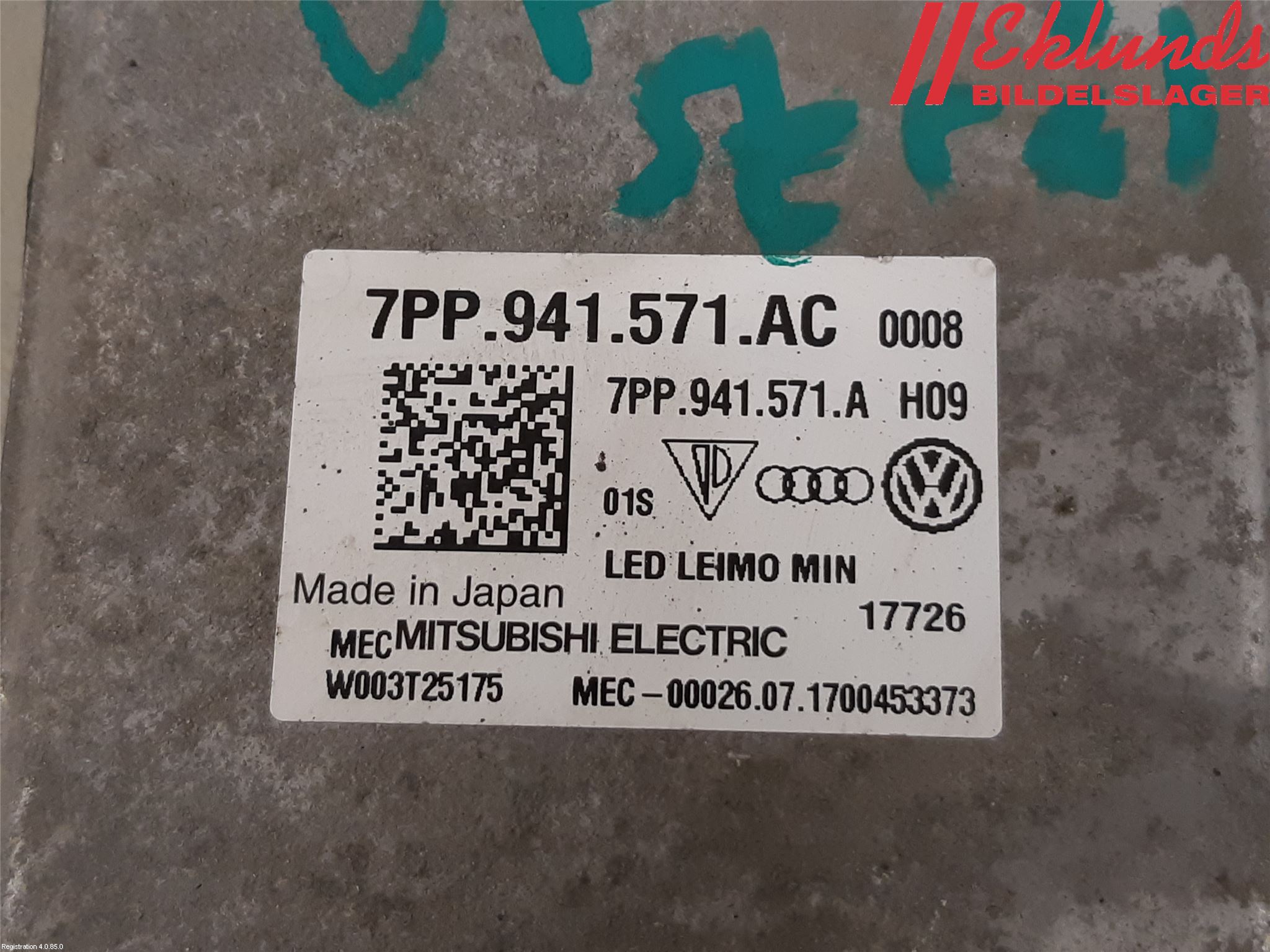 Volkswagen VW PASSAT 15-19 Styrenhet Strålkastare
