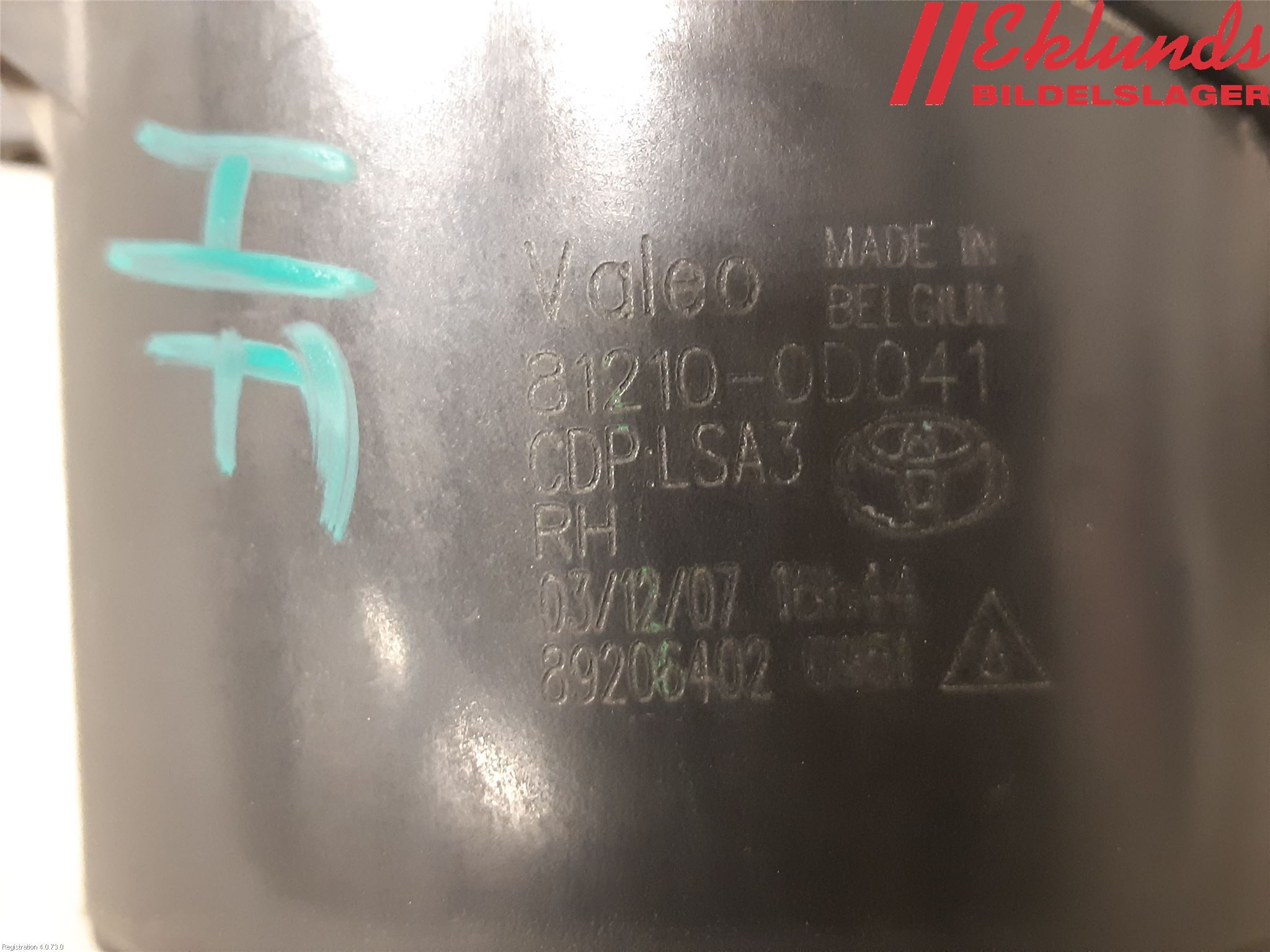 Toyota COROLLA 08-12 Dimljus-Varselljus Fram