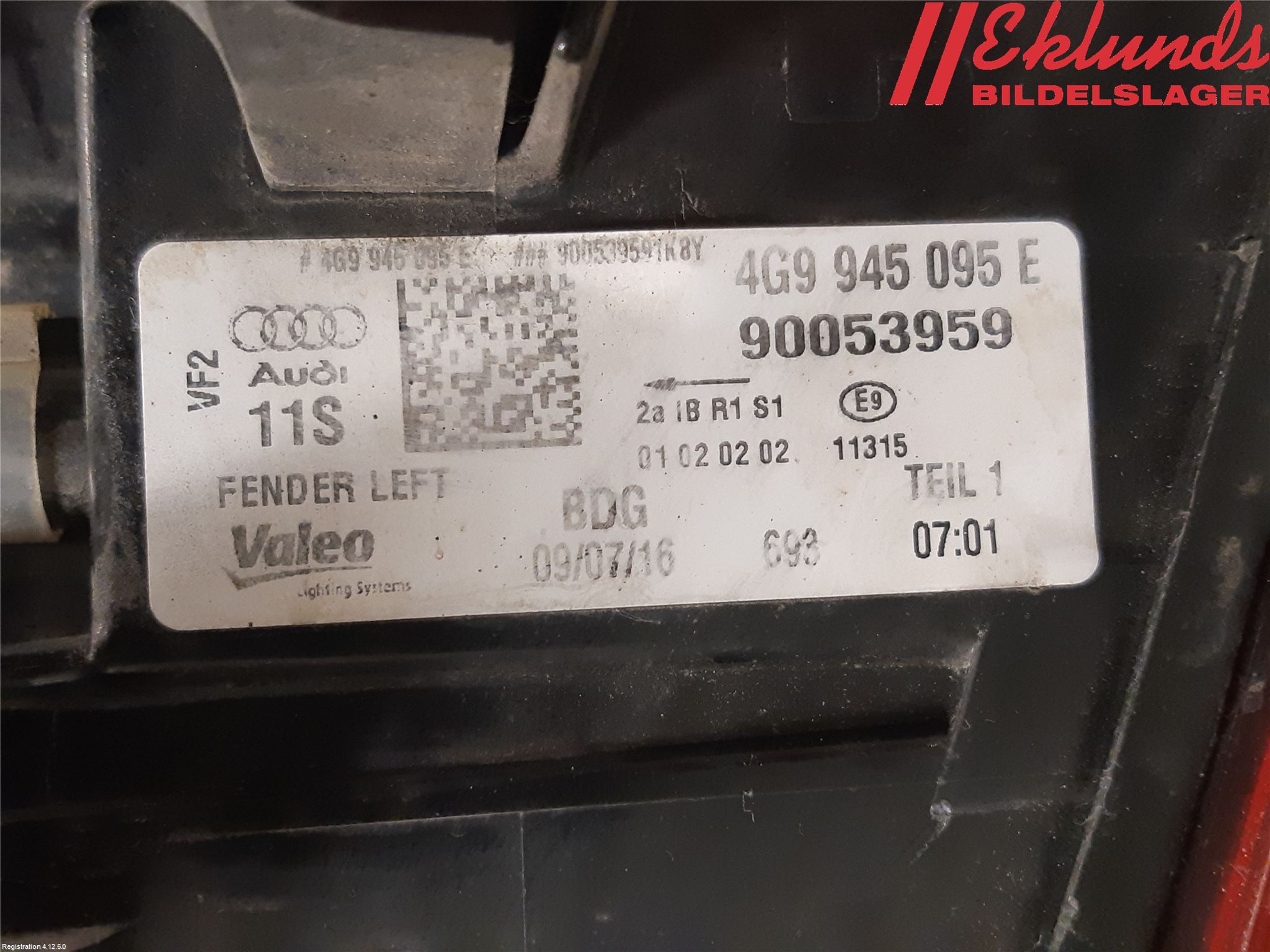 Audi A6/S6 4G 11-18 Bakljus Vänster