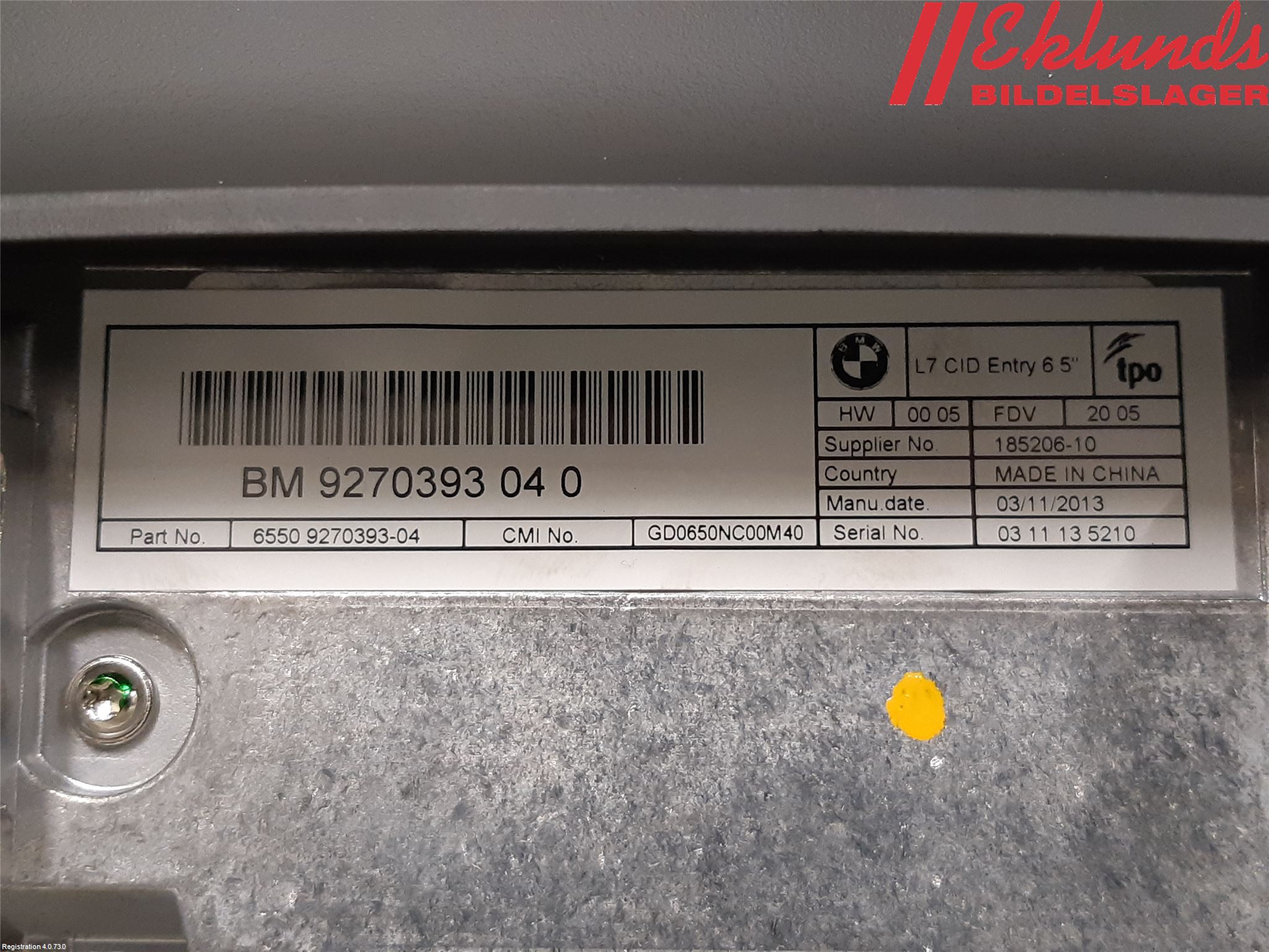 BMW 3 F30/F31/F80 12-19 Multifunktionsdisplay