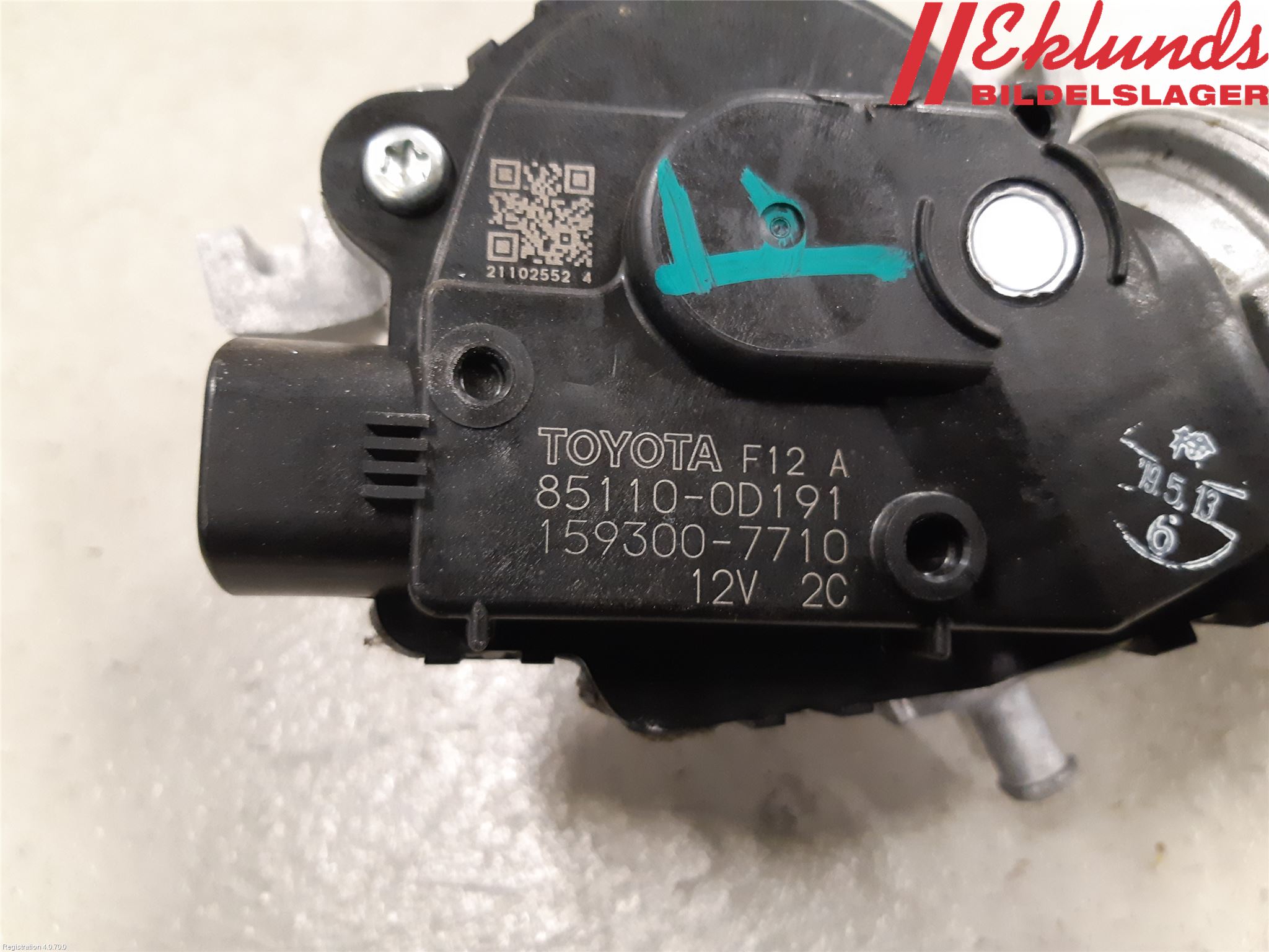 Toyota YARIS XP130 15-20 Torkarmotor Vindruta