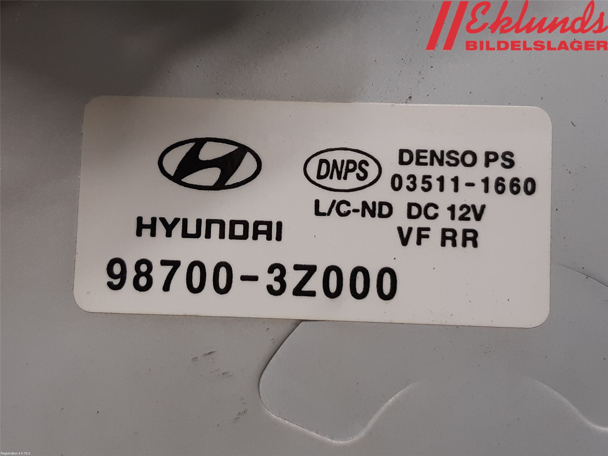 Hyundai i40 08-15 Torkarmotor Baklucka