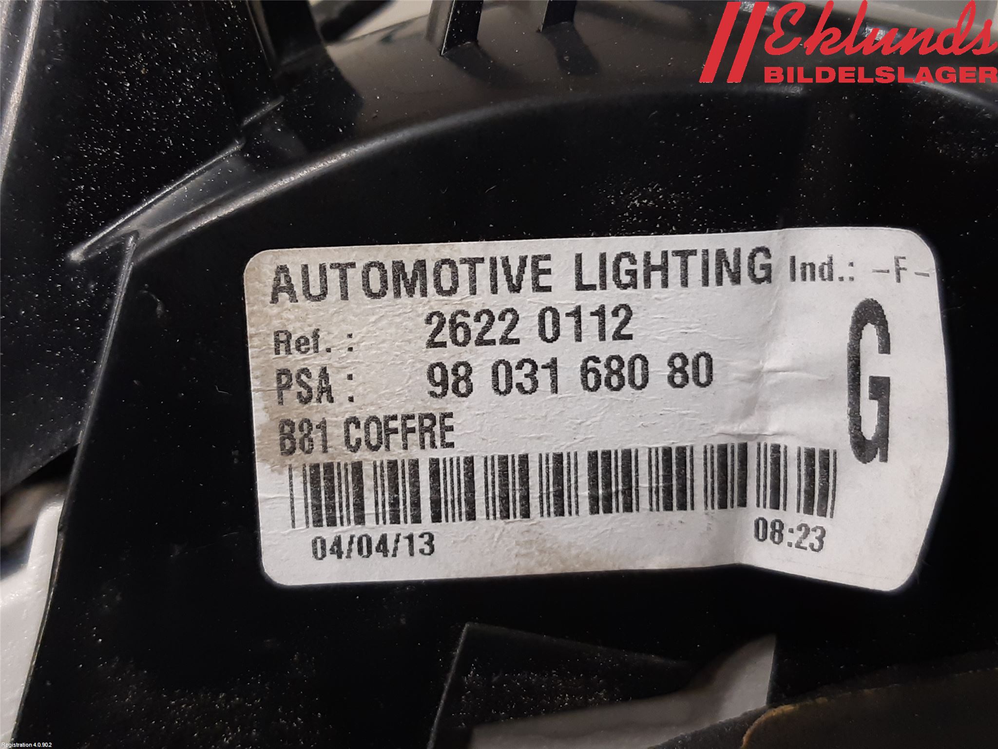 Citroen DS5 Bakljus Lucka Vä