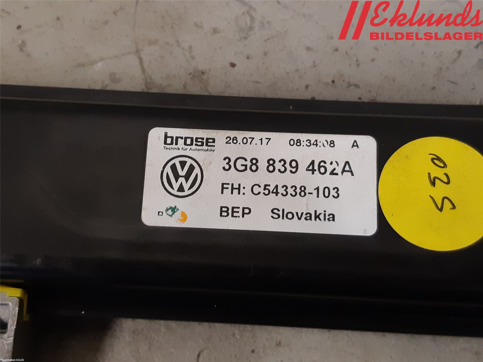 Volkswagen VW ARTEON 17- Fönsterhiss El Kompl