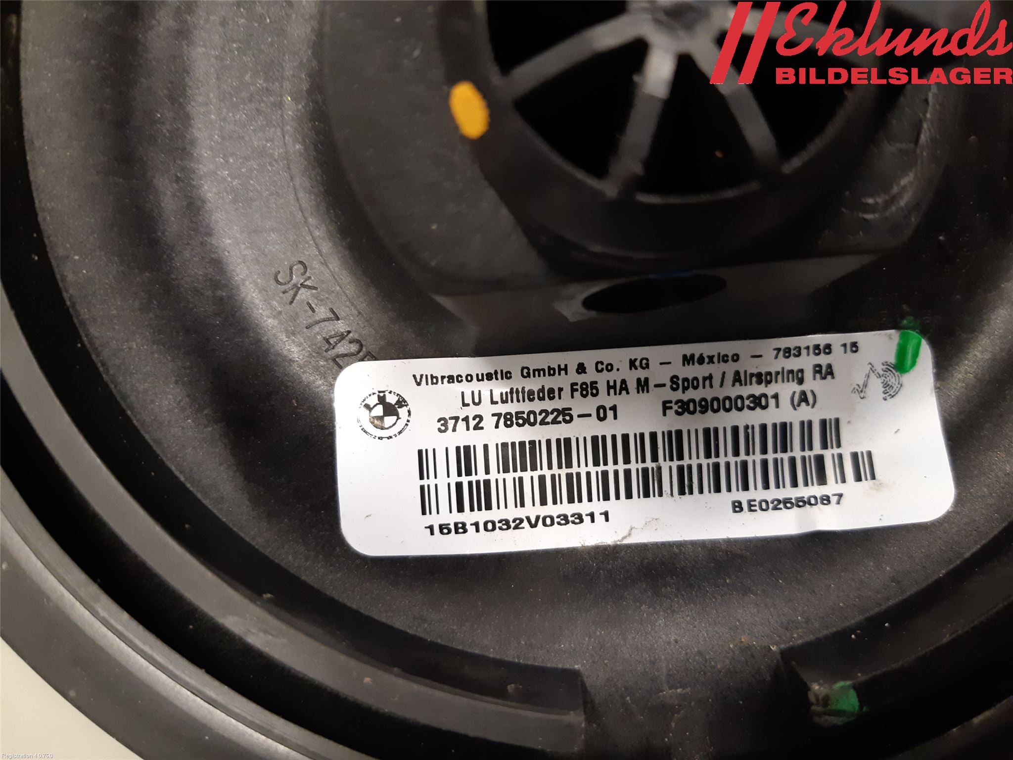 BMW X6 F16 14-19 Nivå-Luftfjädring Bälg
